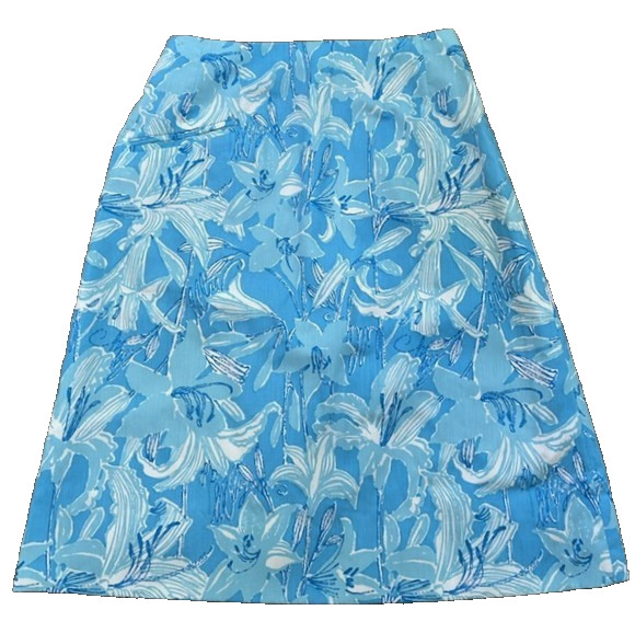Vintage 1970’s The Lilly Pulitzer Sportswear Summer Palm Beach Blue Skirt Small