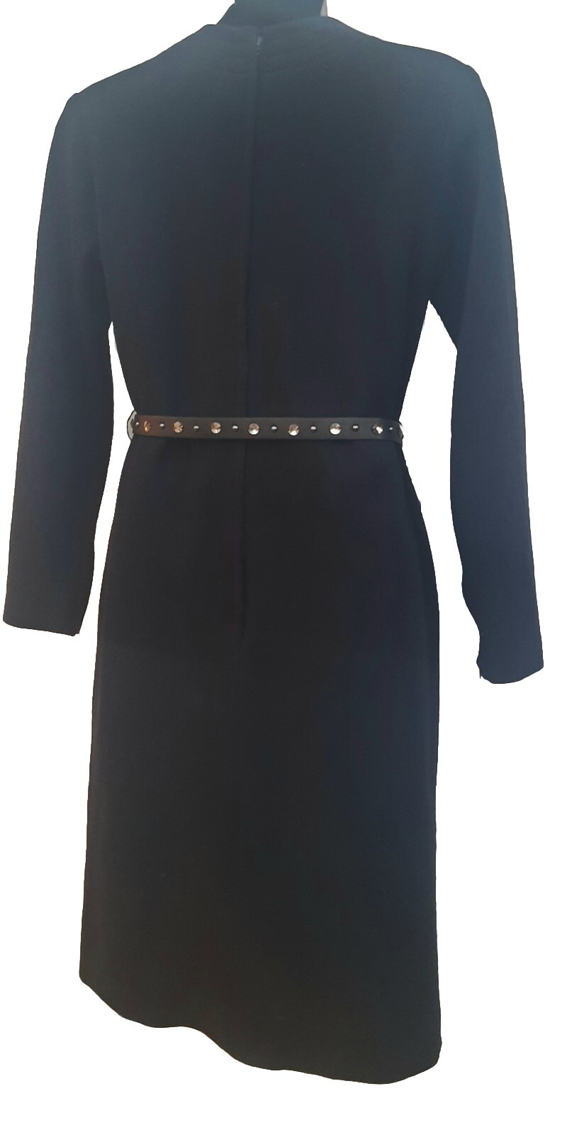 Stanton Jrs Petite Women’s Vintage 60s Sz 7 Black Dress Sheath Long Sleeve