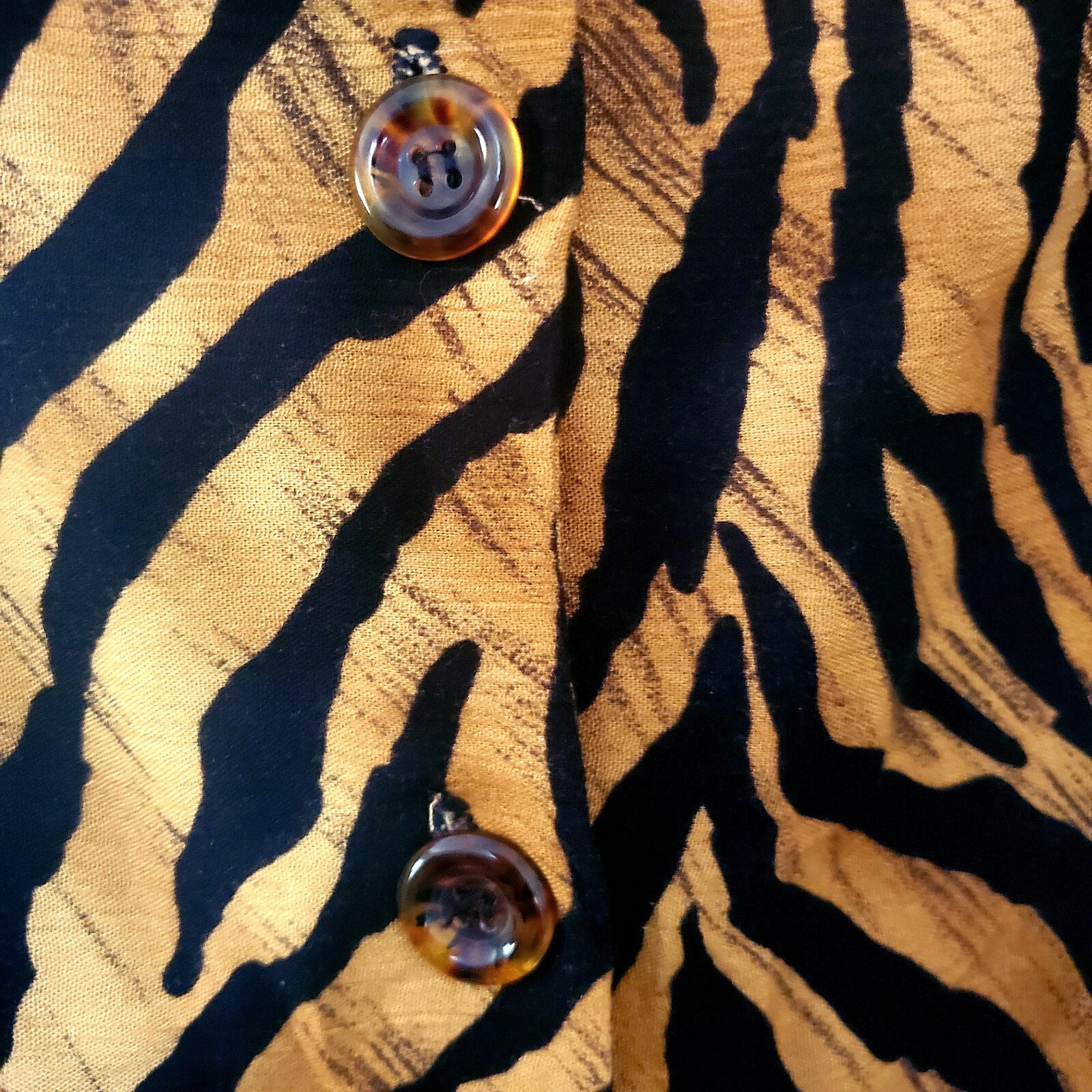 2 Piece Tiger Print Brown Blouse and Long Skirt with Triangle Necklace Set