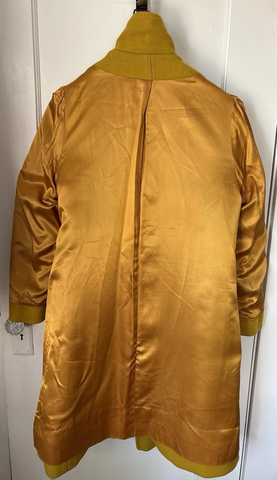 VTG 60s Mustard Yellow Wool Turnlock Swing Coat Coach Bonnie Cashin Style MCM