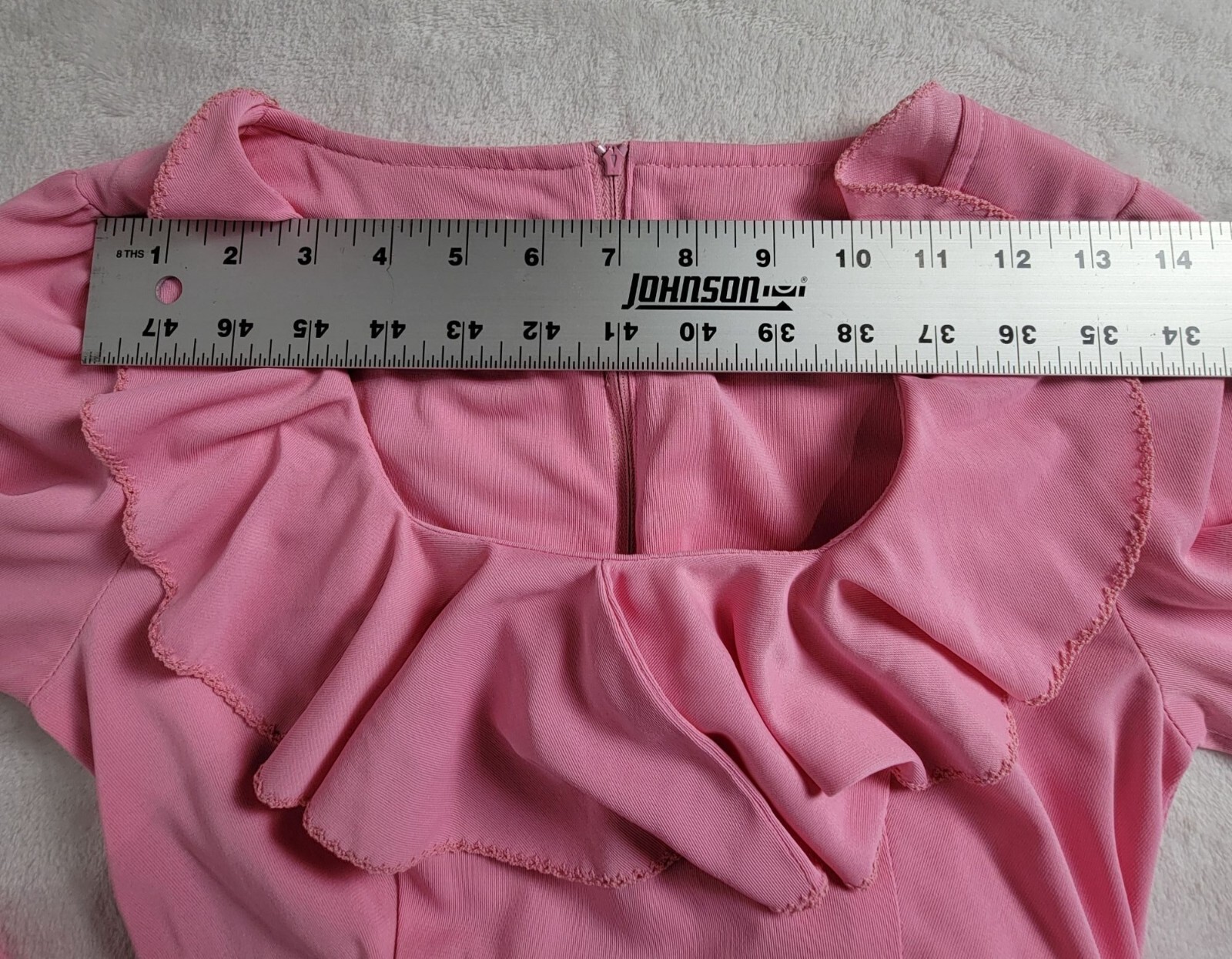 Vintage Kristie Lou Juniors Long-Sleeve Ruffled Maxi Dress Pink Empire Waist