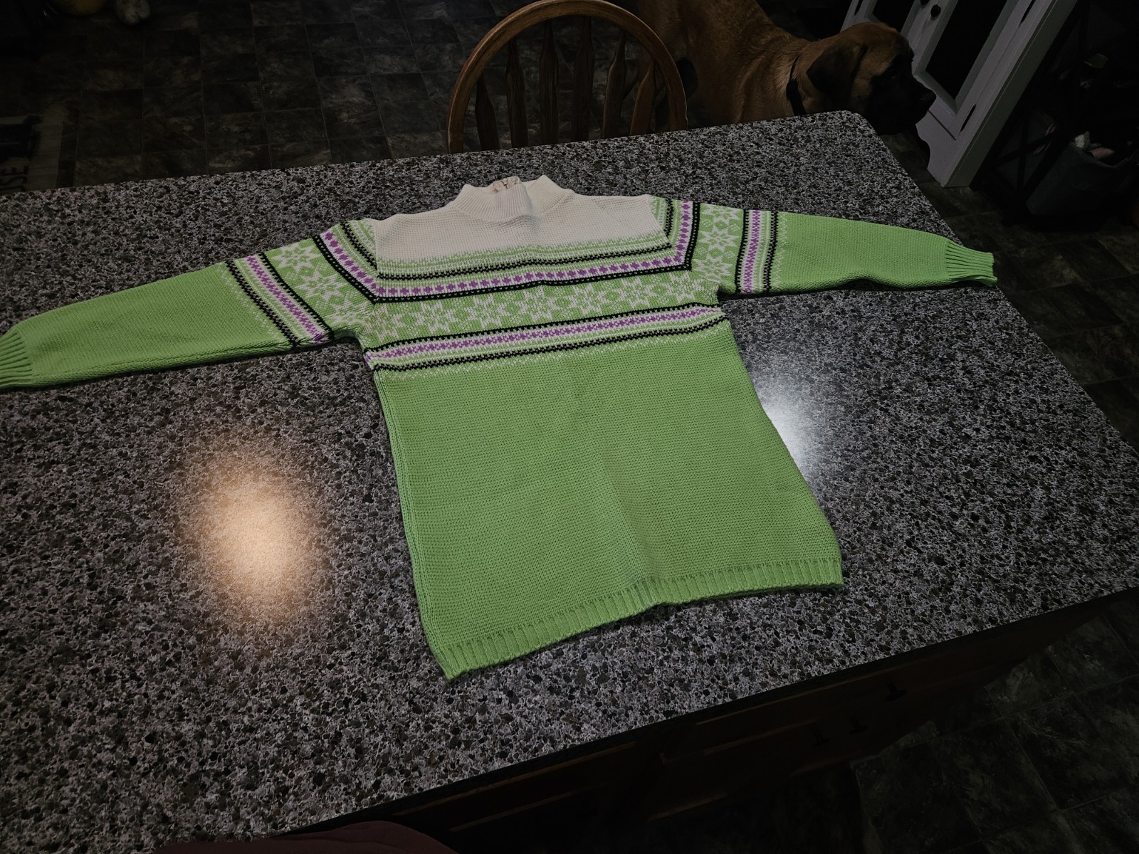 Vtg Arctic Cat Knit Sweater W Zipper M/38 White An Purple Green Blk Stripe Women