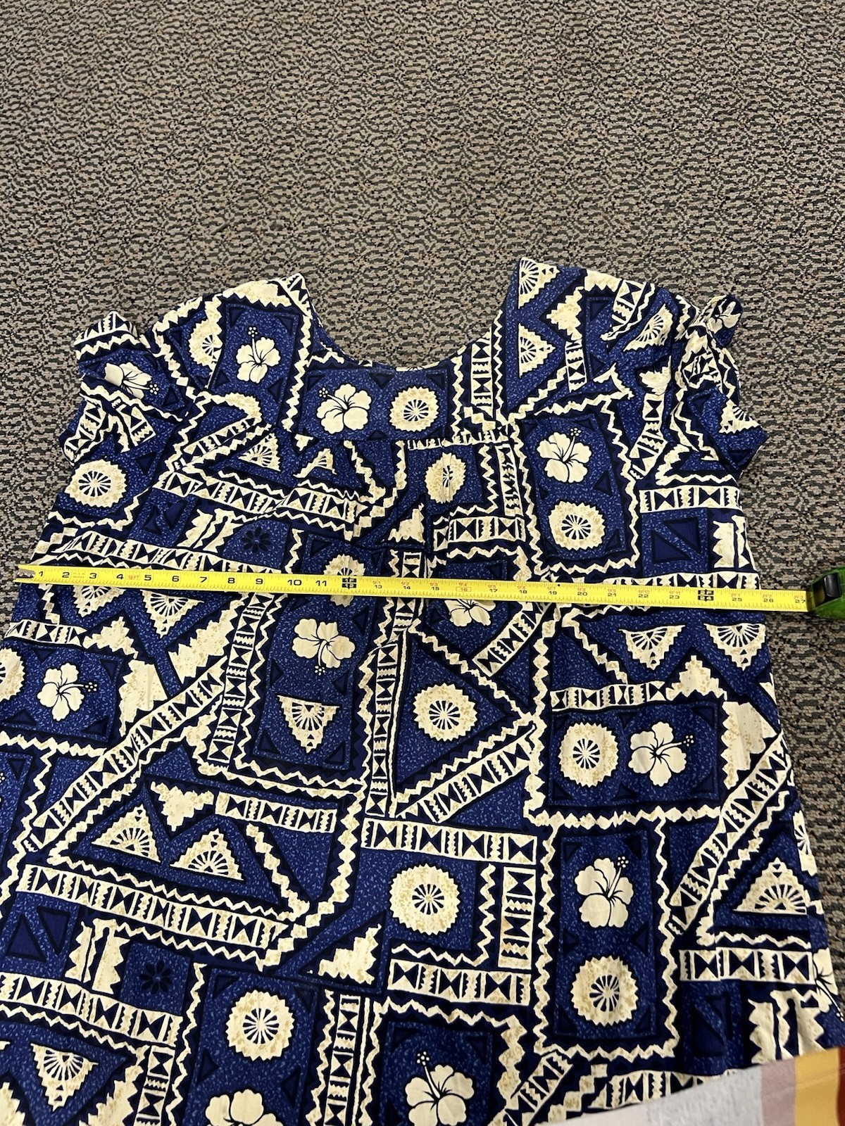 vintage ui-maikai dress hawaiian mumu XL blue Rn 26300 100% Cotton