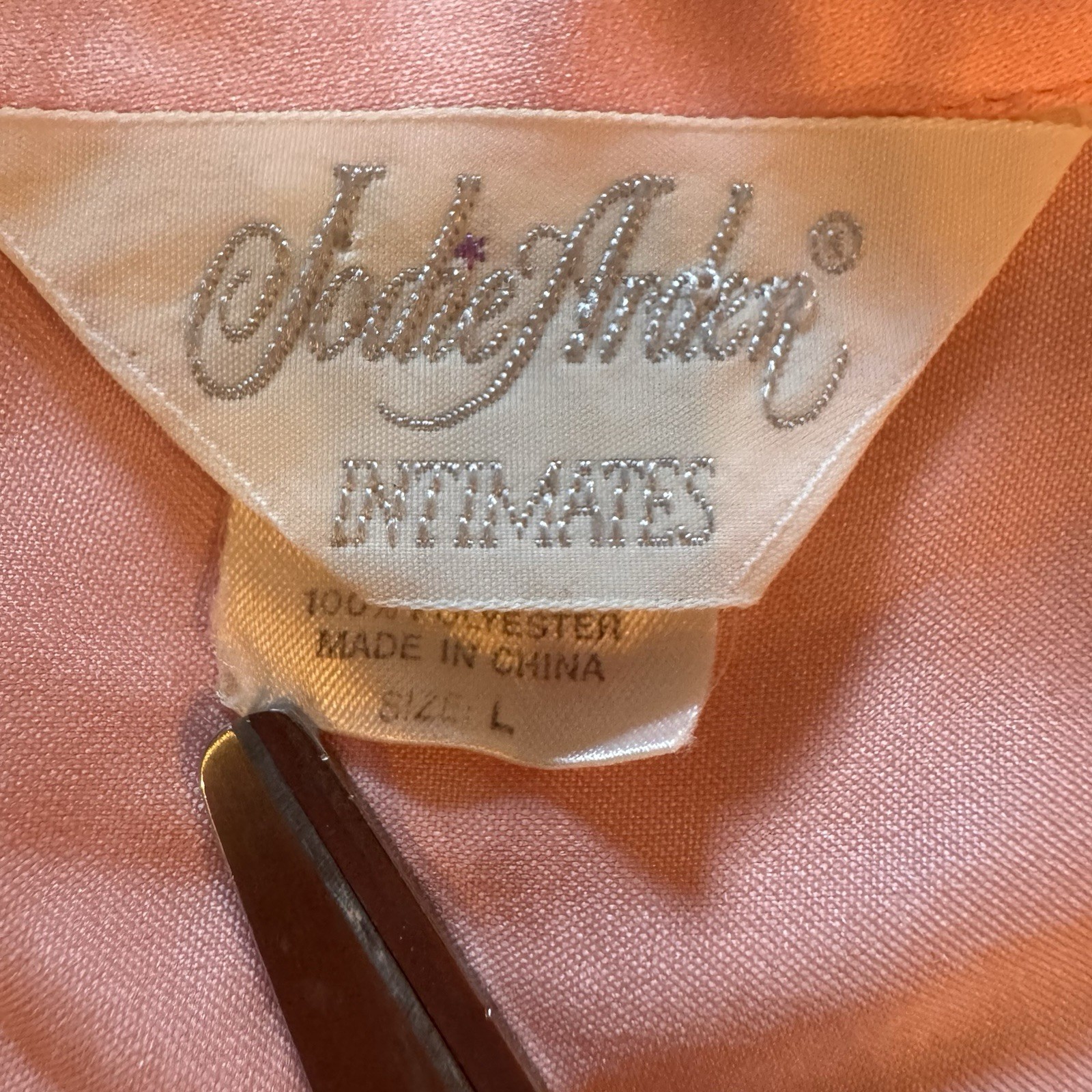Vintage Jodie Arden Pink Satin Lace Sleep Shirt Nightgown L Loungewear