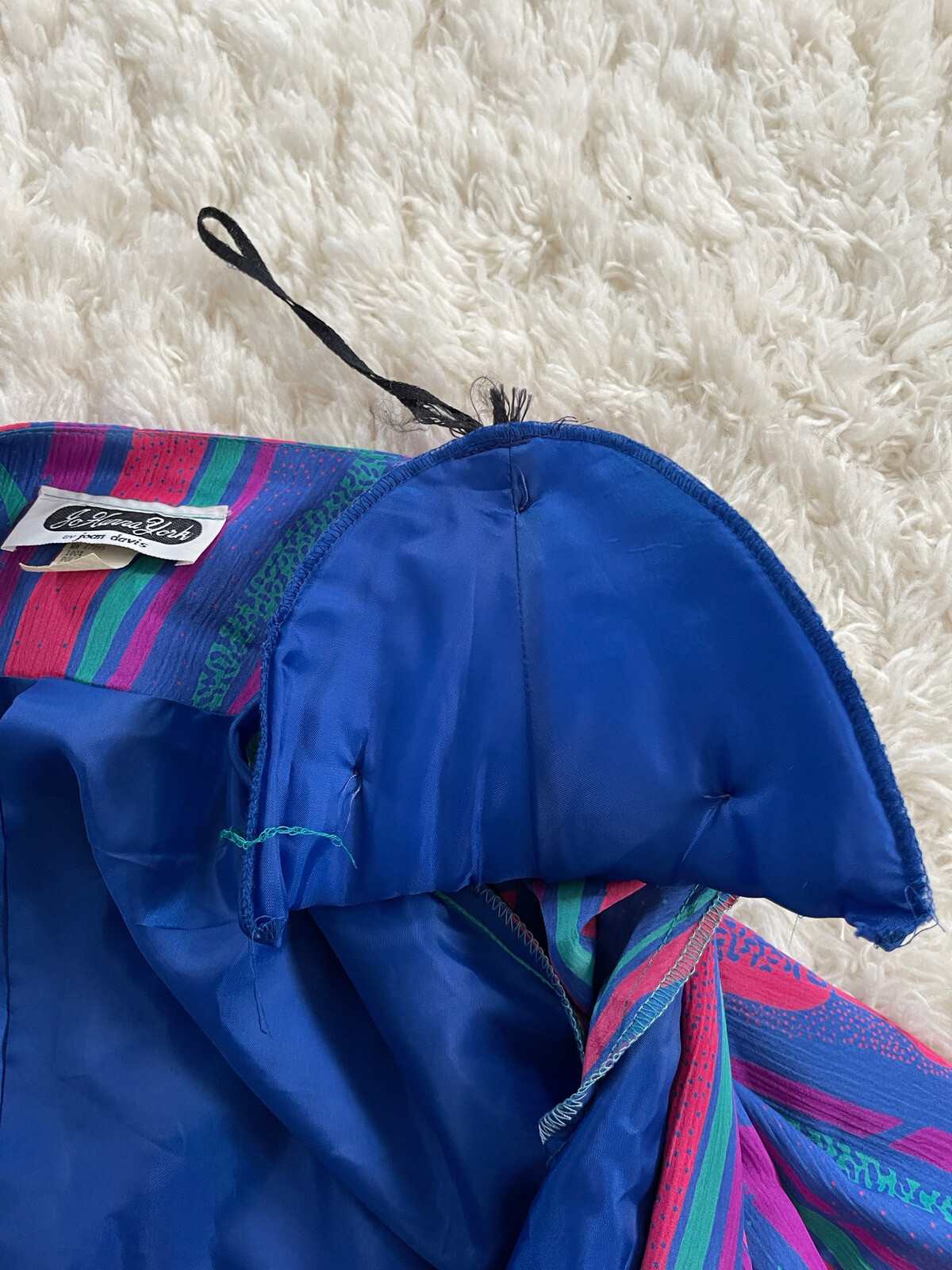 Vintage 80s Colorful Rainbow Women’s Jacket Jo Hanna York Polyester 18W