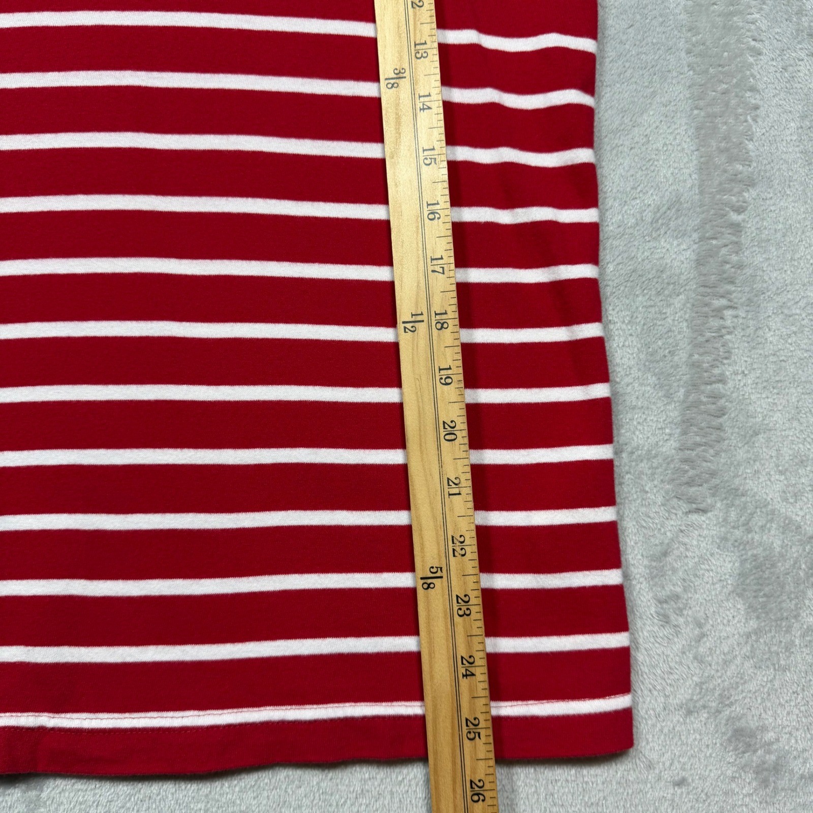Vintage 2000s Red White Striped 100% Cotton Hollister Crew Neck Tee S