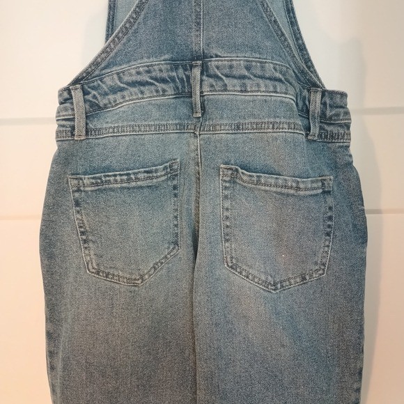 Happily Grey Flare Denim Bib Overalls Light Wash Sz 26 Cowgirl 70s Retro