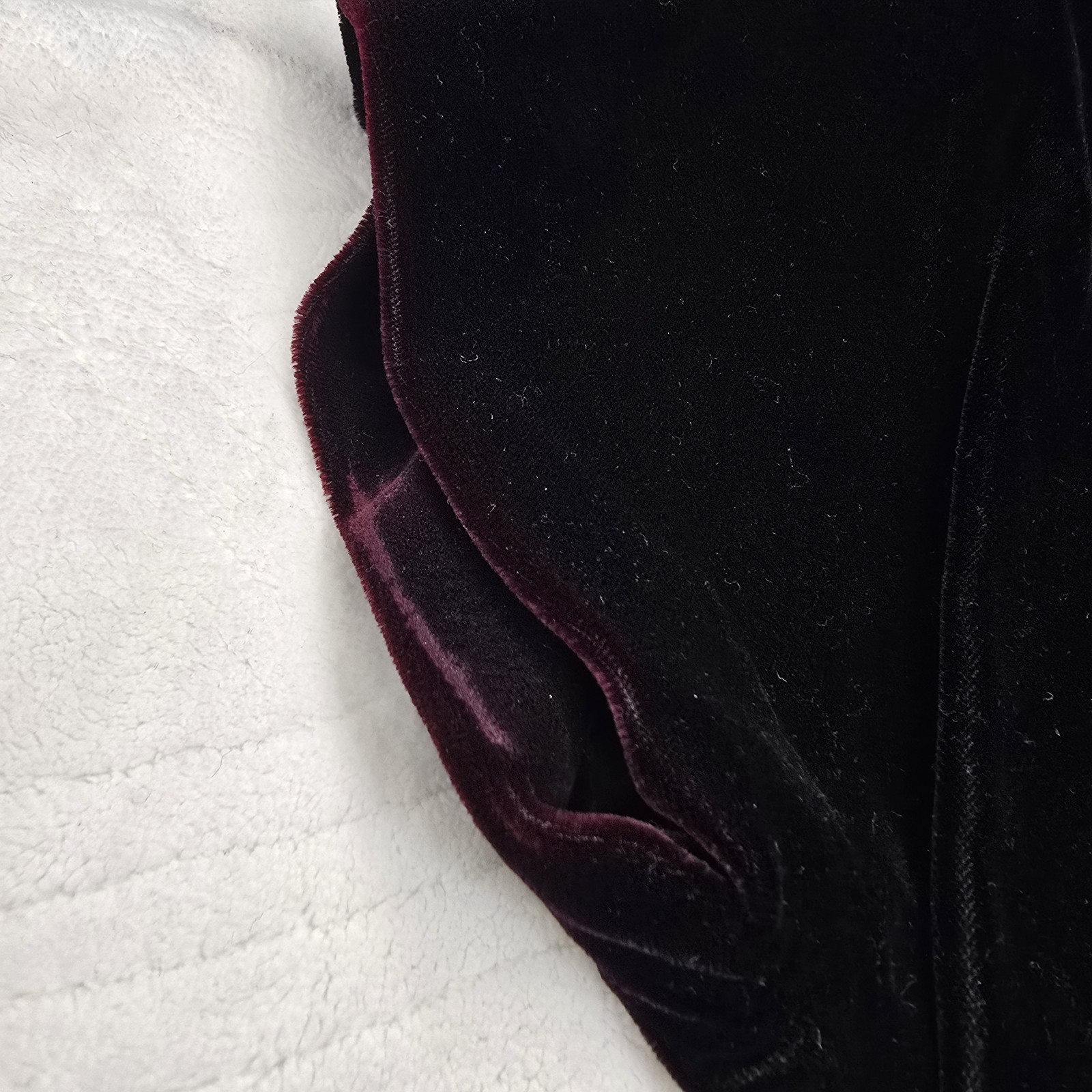 Datiani Black Burgundy Velvet Dress 6 Open Back Satin Bow Rhinestone Goth Glam