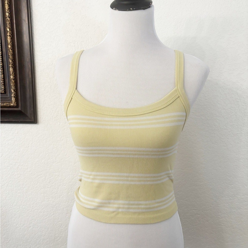 Forever 21 Soft Yellow and White Striped Camisole