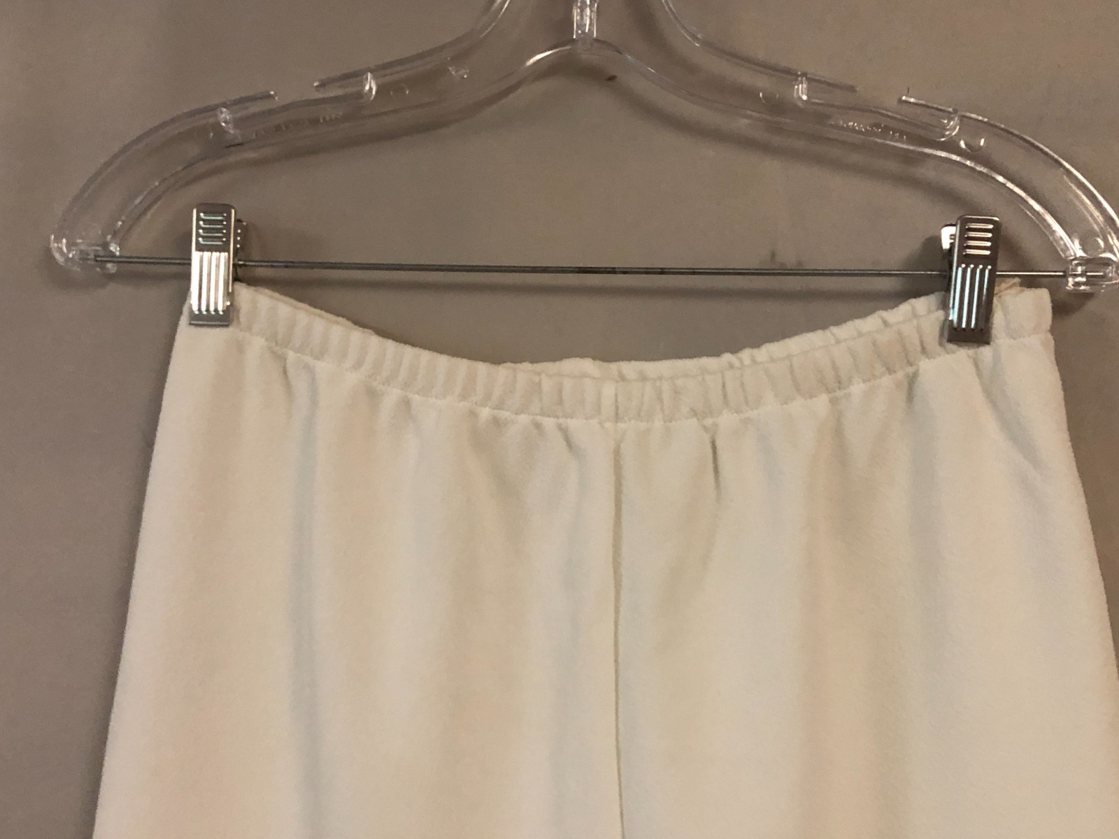 VTG 70s Le Voy’s White Textured Polyester Flare Bell Bottom Pants Sz 10