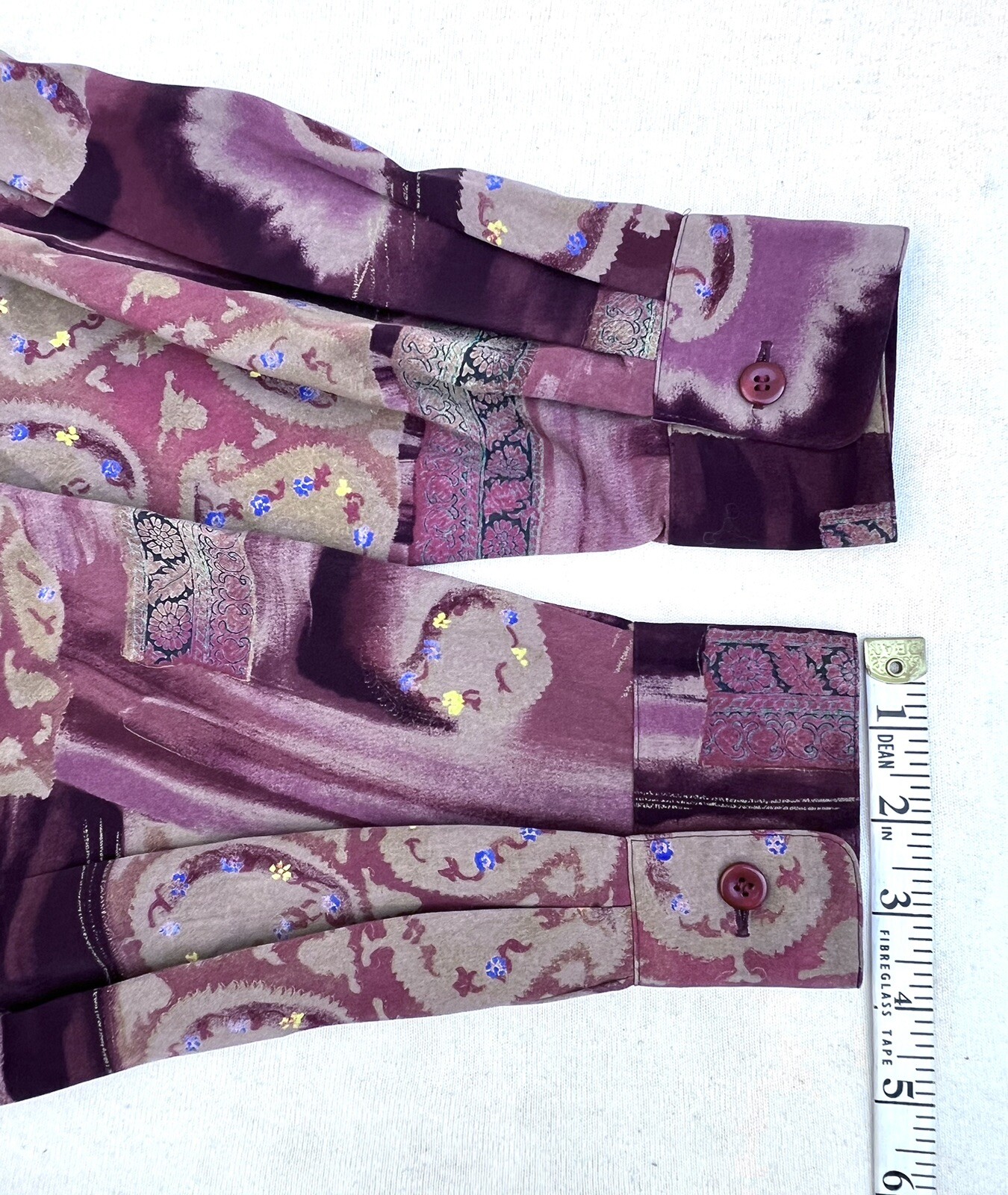 Christian Aujard 90s Vtg Paisley Cowl Blouse LS Pullover 86/90cm Japanese import