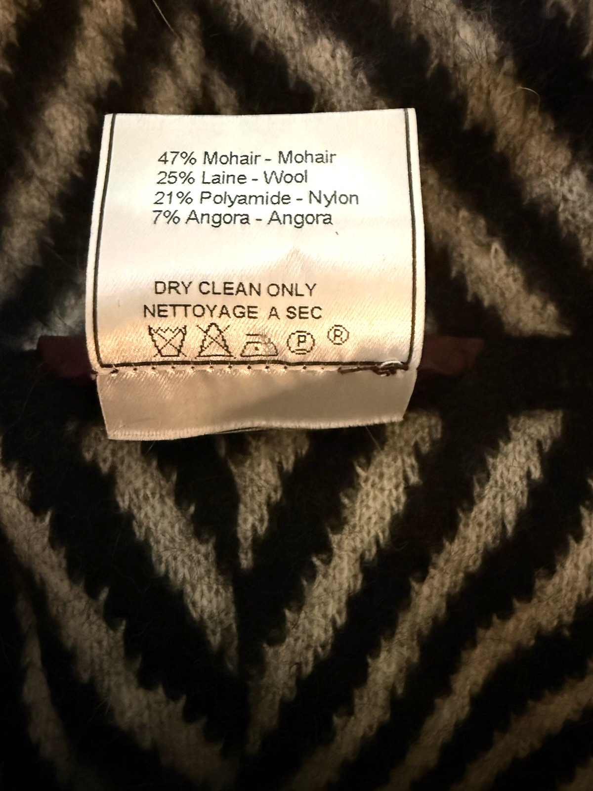 *JOHN GALLIANO* Vintage F/W 1999 „Maori” Oversized Chevron Knit Mohair Sweater