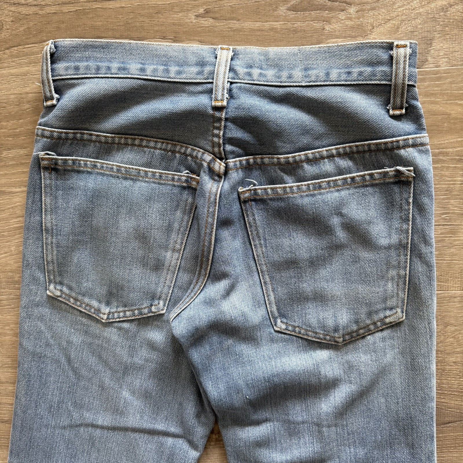 Vintage 70s Plain Pockets JC Penney Flare Bellbottom Jeans 30×31
