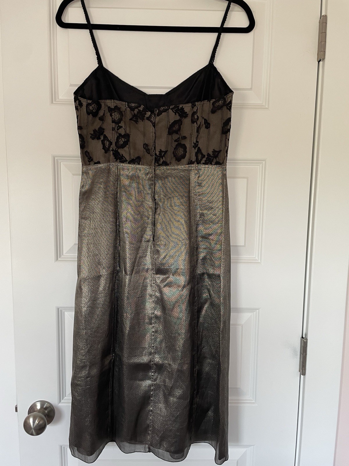 Marc Jacobs Vintage Lace Bustier and Metallic Silk Dress, Lace Straps, Size 0