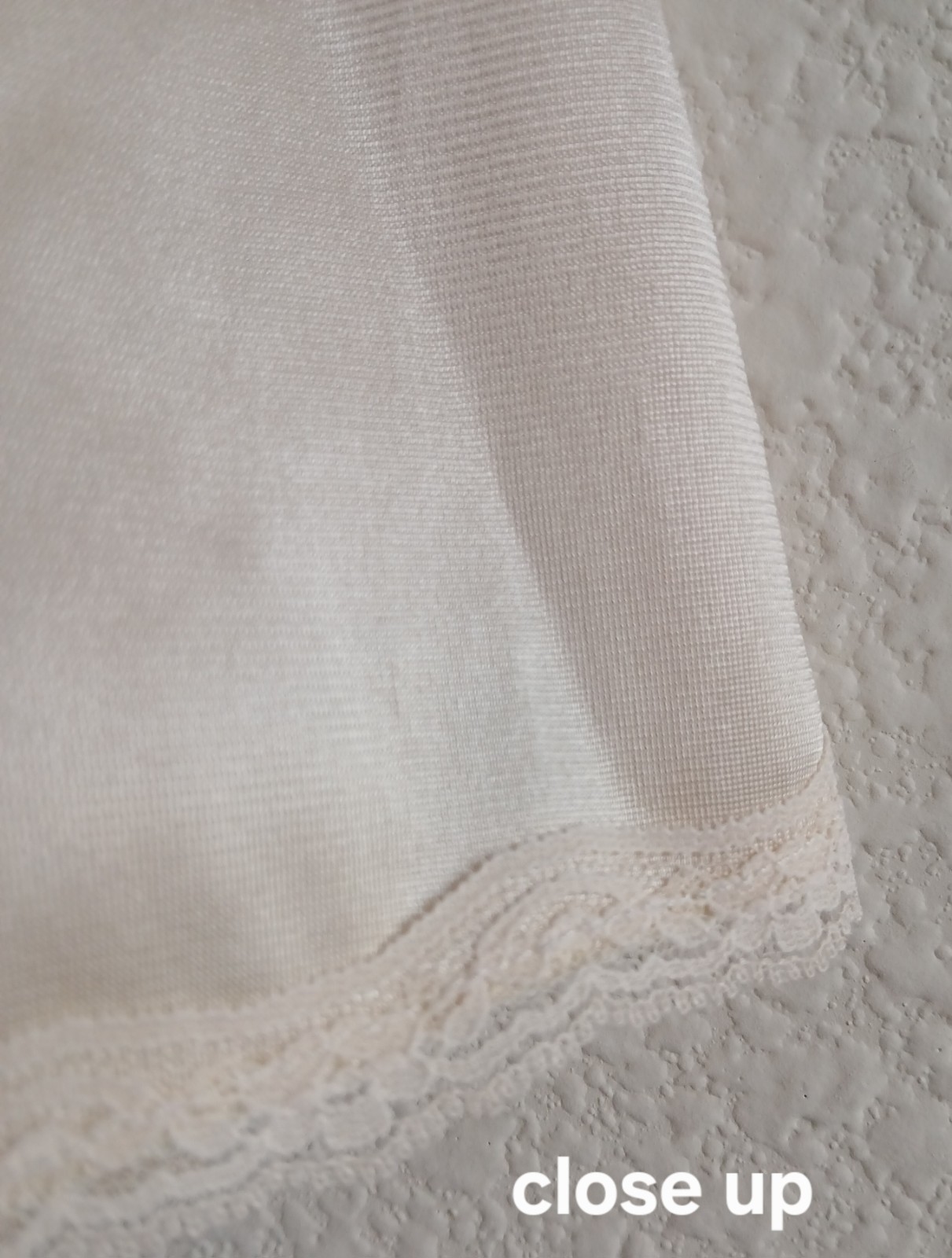 Cabernet Half Slip #5615 Large Beige Lace Trim 26″ Elastic Waist Vintage New