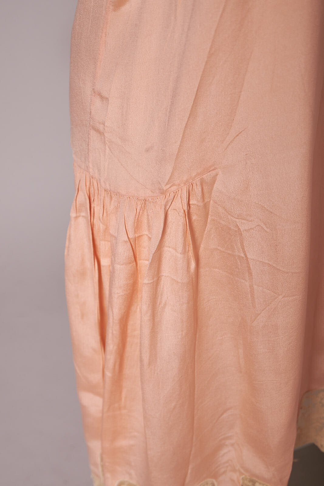 1920s Peach and Lace Flapper Slip Dress
