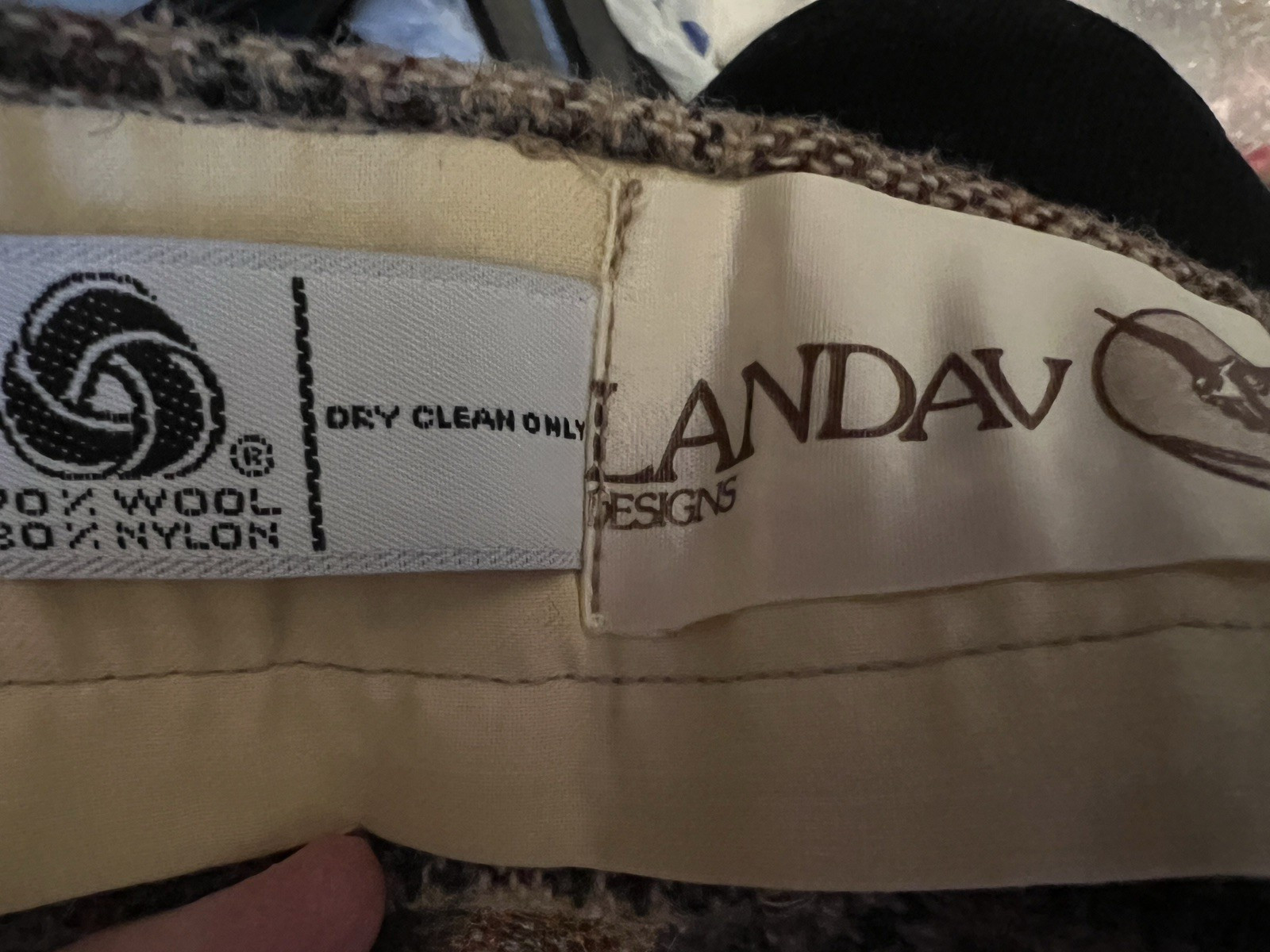 Landav vtg KNICKERS women sz 12 70% Wool Brown Plaid 4 Pockets