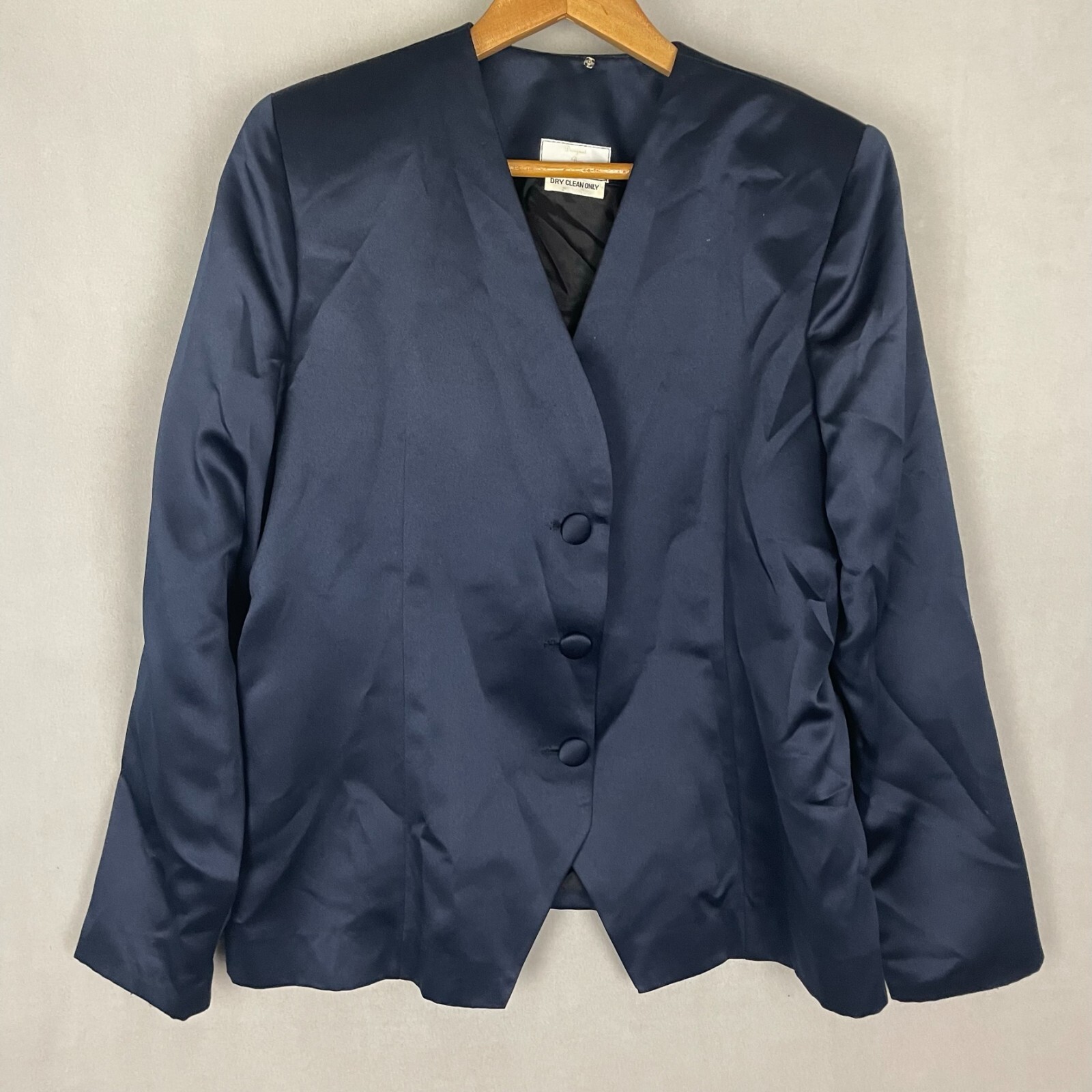 Vintage Vidalia’s Fashion Women’s 2 Pc Dress Suit Silk Blue Check Measurements
