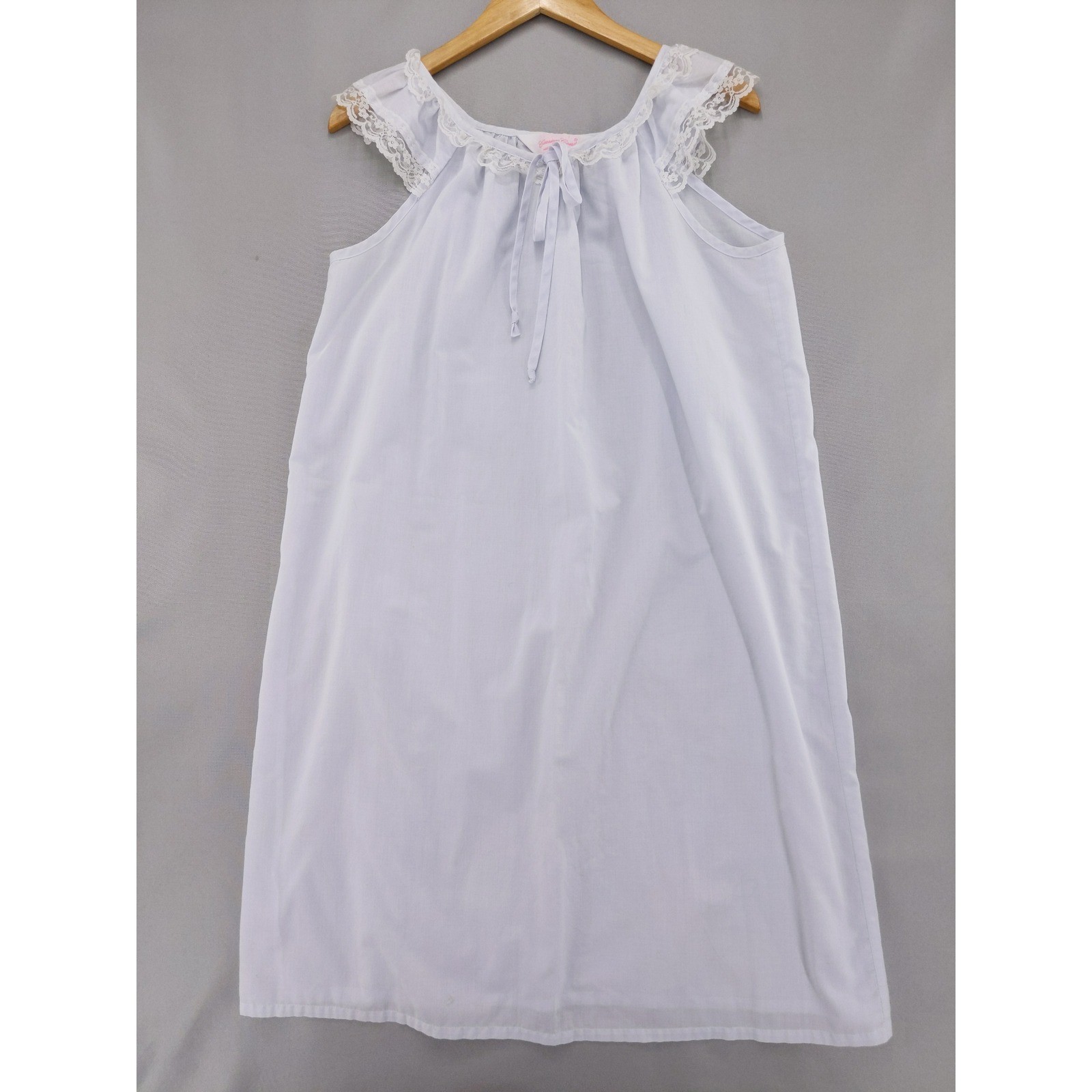 Vintage 2pc Nightgown Robe Set Sz M Lavender Lace Trim Carriage Court Sears