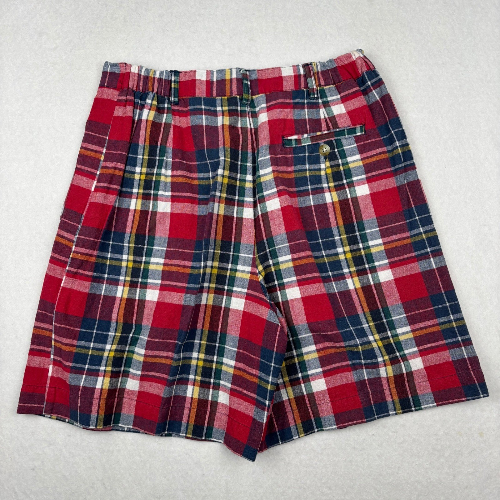 Bugle Boy Shorts Womens 10 Plaid Pleated High Rise Vintage