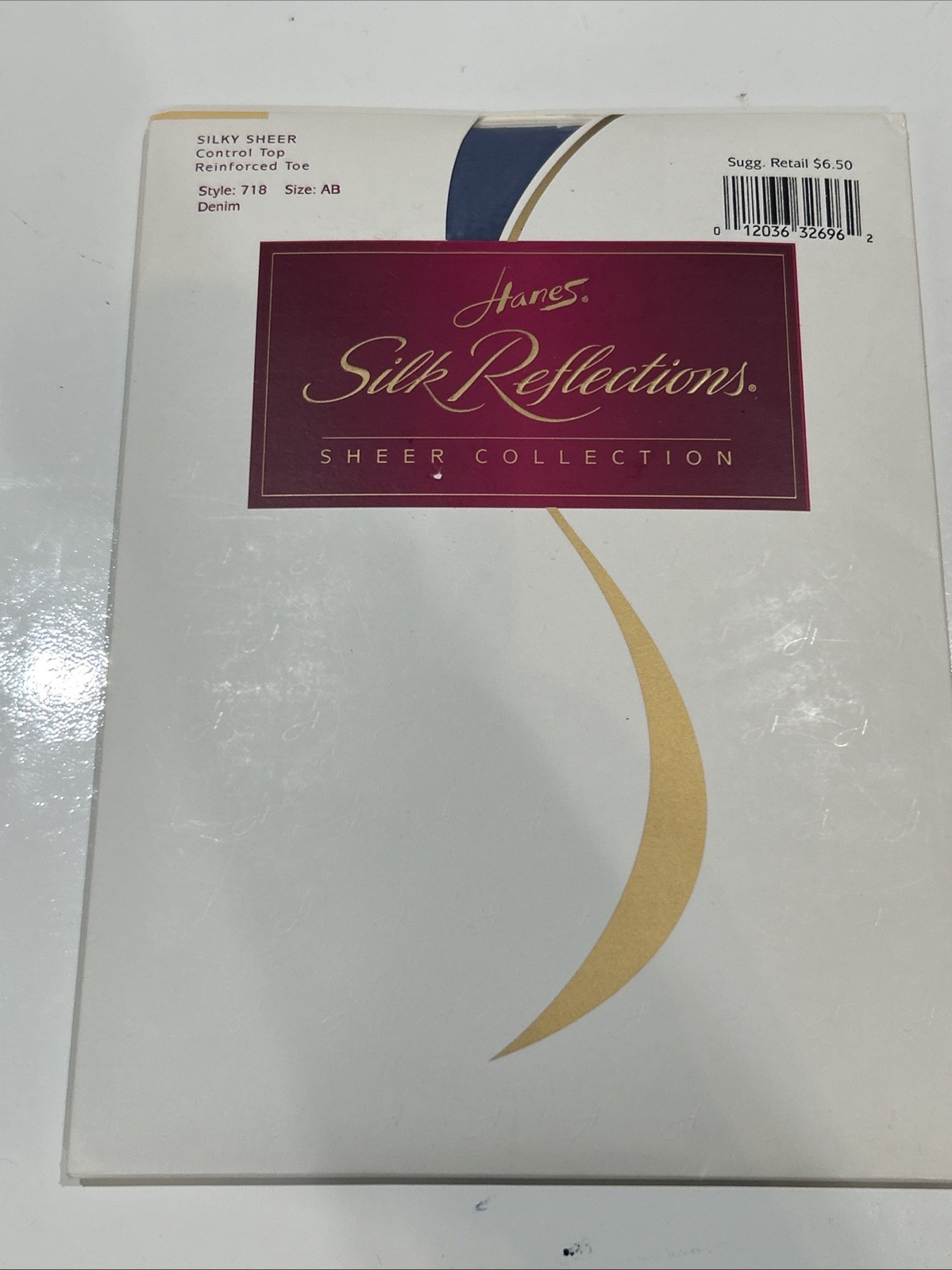 Vintage Hanes Silk Reflections Silky Sheer Pantyhose 718 Size AB Denim