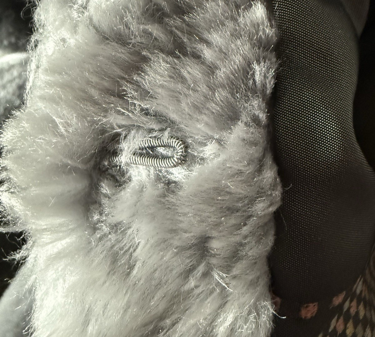 1958-1960 „Fur Label Authority” Grey, Faux Fur, Knee-Length Winter Coat