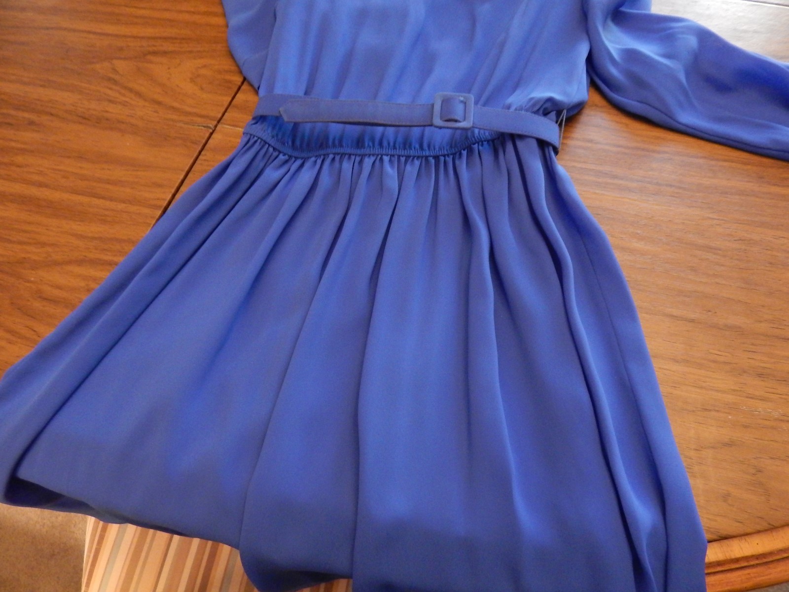 Vintage 1988 ACT I Petites New York Royal Blue Chiffon Dress, Size 8