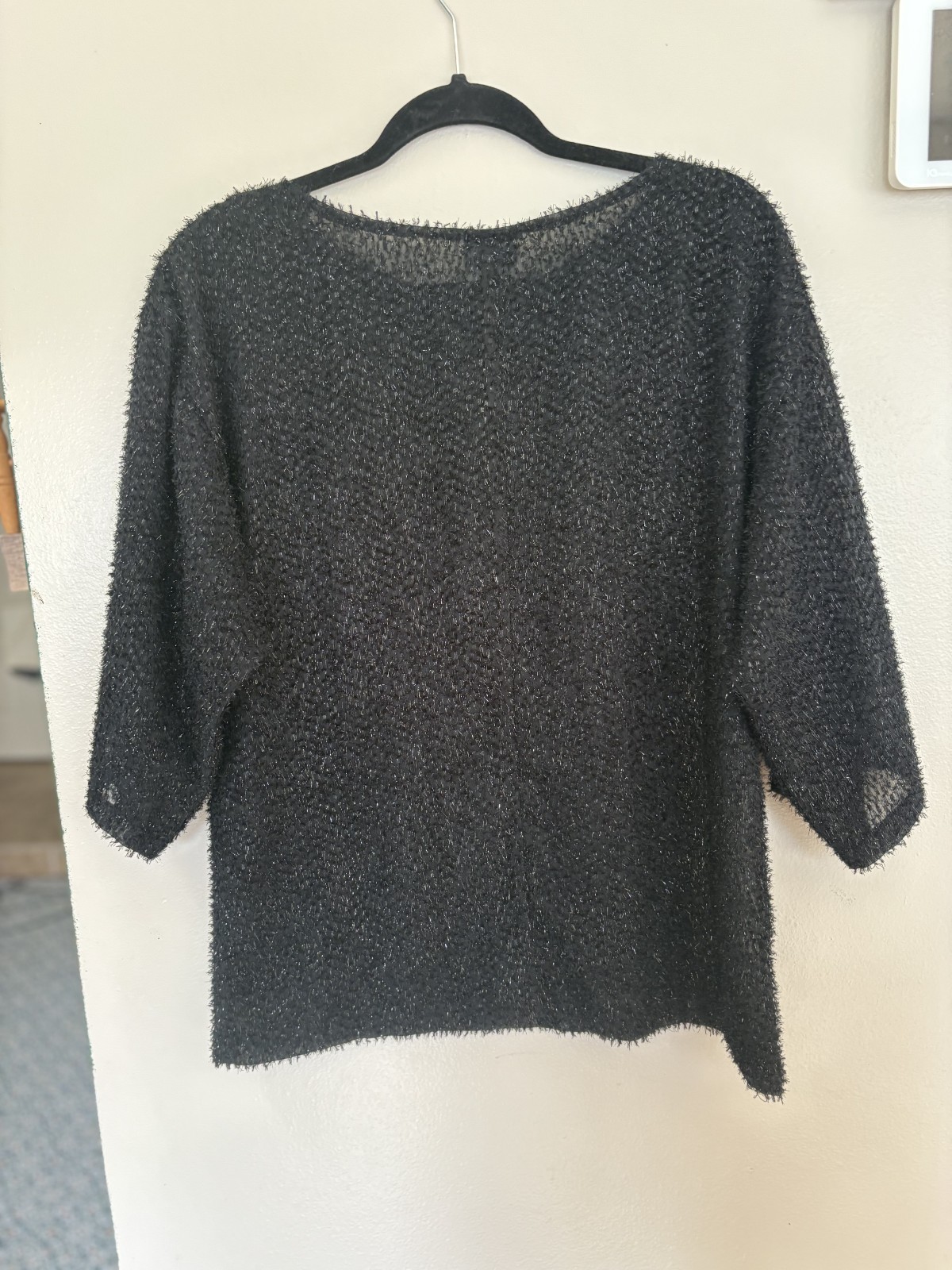 Vintage Jo Hardin Dallas black textured blouse size 12 excellent condition