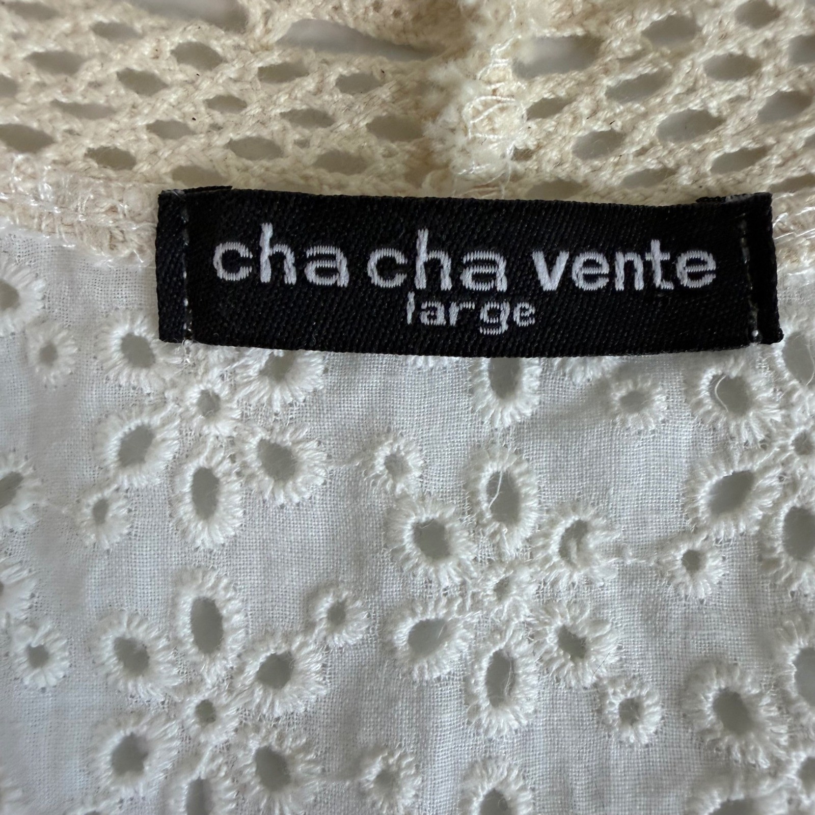 Vintage Boho Cottagecore Crochet Lace Sleeveless Vest L Ivory Cream USA Prairie