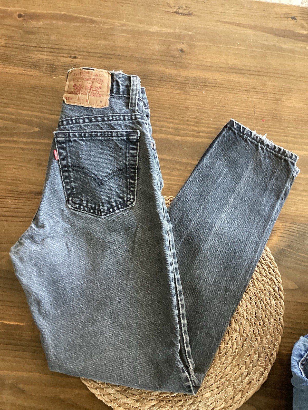 Vintage Women’s Size 2 Faded Black Levi’s 550 High Rise Straight Leg Mom Denim