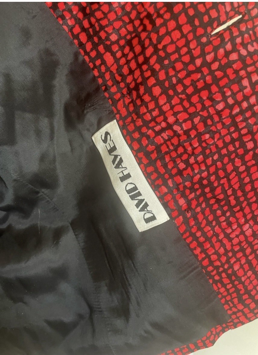 Vintage Nieman Marcus Red And Black 100% Silk 3 Piece Skirt Set Size 4