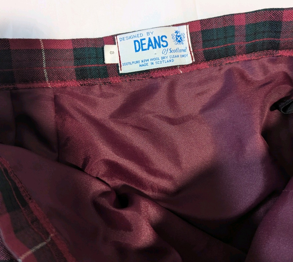VTG Dean’s Of Scotland Women’s Red/Green Tartan Plaid Pleated Midi Skirt 28″x32″