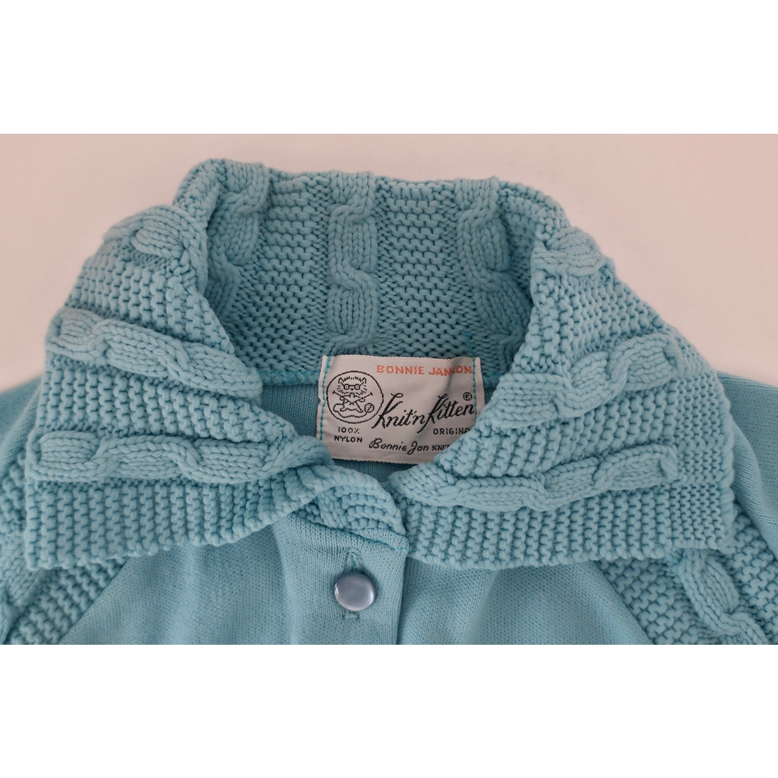 VINTAGE *NEW* 1960’s Bonnie Jan Women’s Blue Button-Down Sweater Size M (38)
