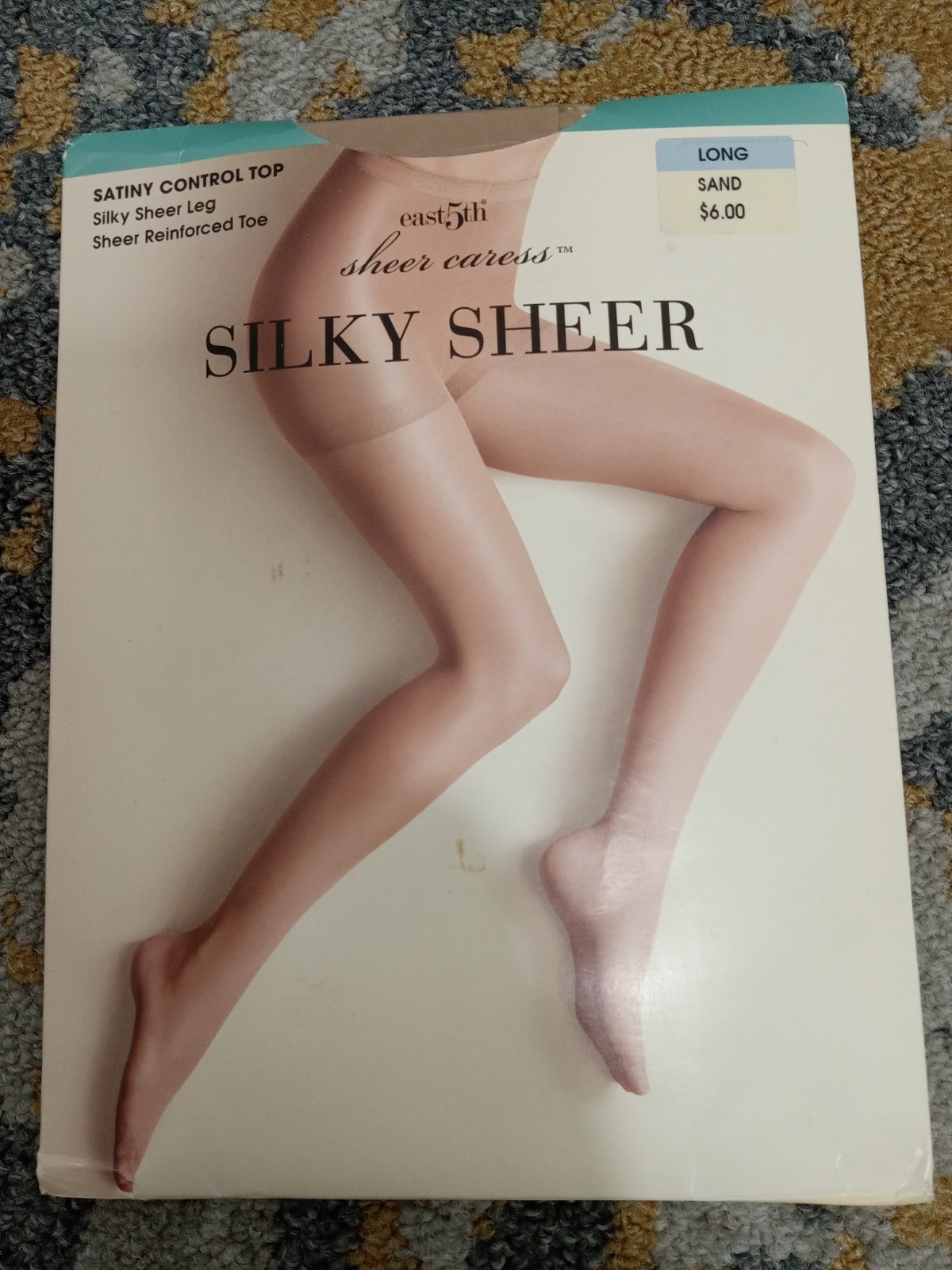 Vintage Jcpenny East 5th Sheer Caress Nylons Long, Sand, Control Top, Sheer Toe