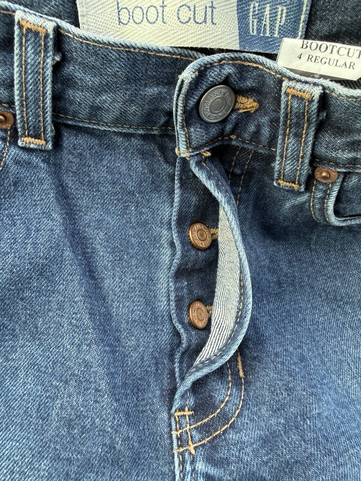 Vintage Gap Made in USA Y2K Bootcut Jeans 11/00 Button Fly 28×29 Size 4 Denim