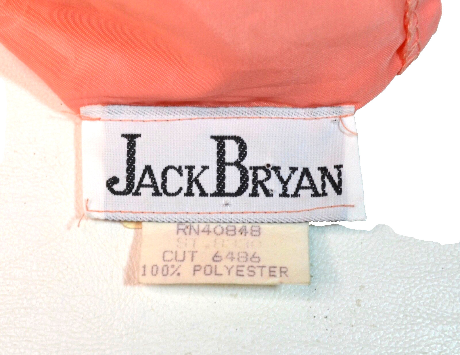 Romantic Vtg Jack Bryan Peach Chiffon Gown Sequins and Beads Long Sleeve Sz 10