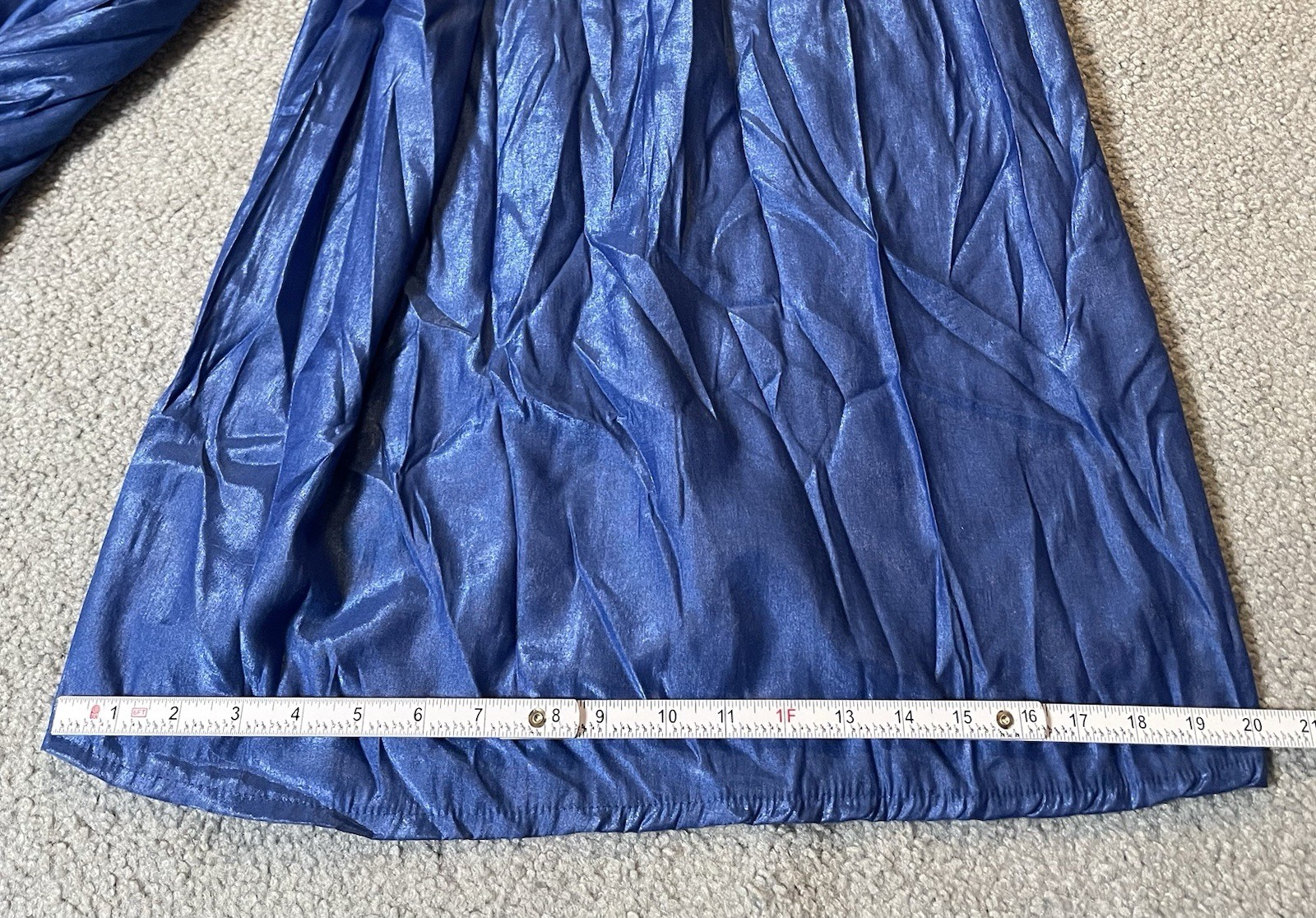 Vintage 70s Palazzo Pants Super Plus Womans 32 Blue Crinkly Wide Leg Blue Party
