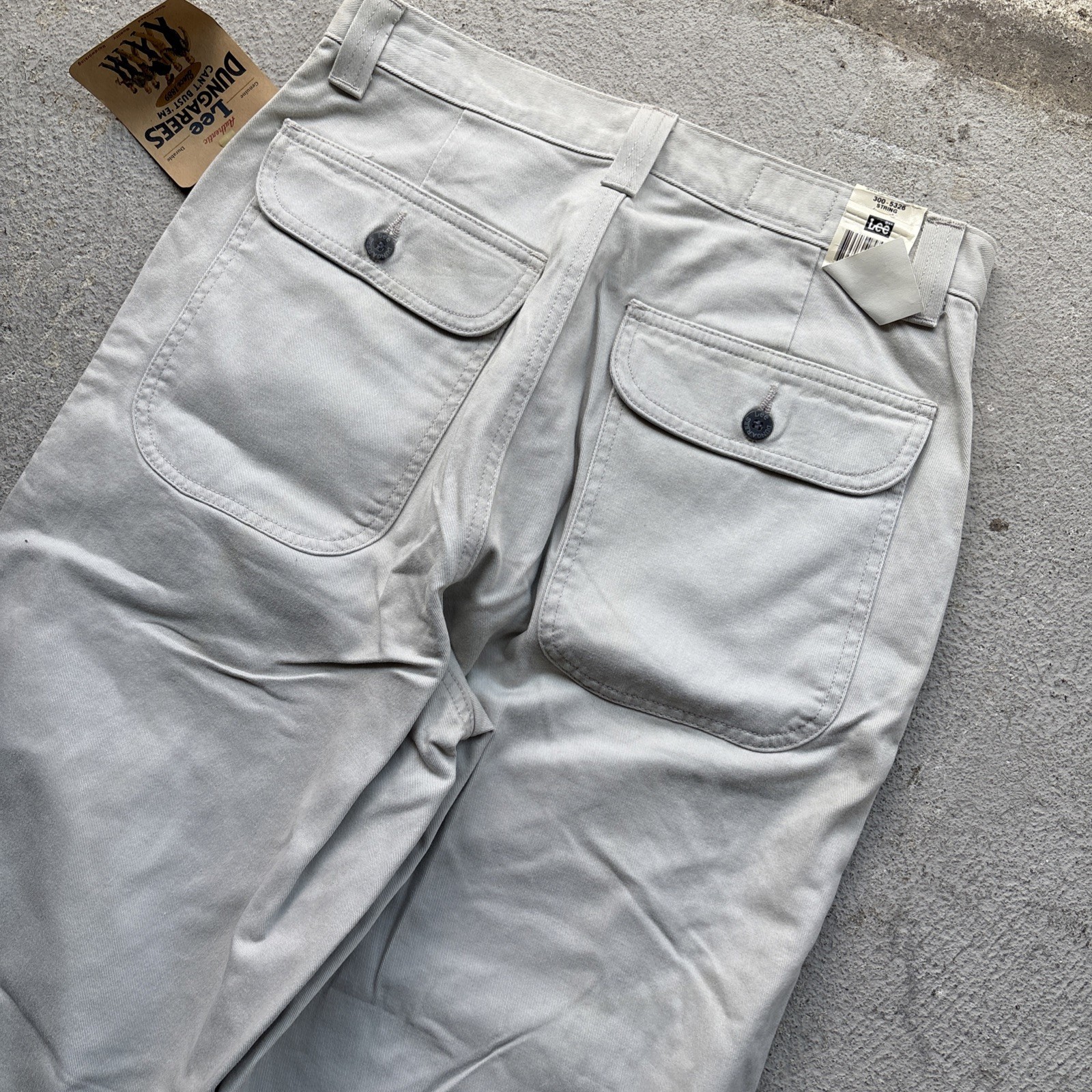 Deadstock VINTAGE 90s Lee Dungaree Chico Fatigue Military Pants 7 Khaki Baggy