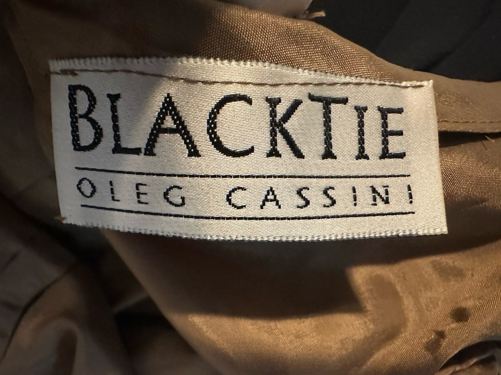 Black Tie Oleg Cassini Dress Womens 4 Bronze Gold Sequin Silk Vintage Cocktail
