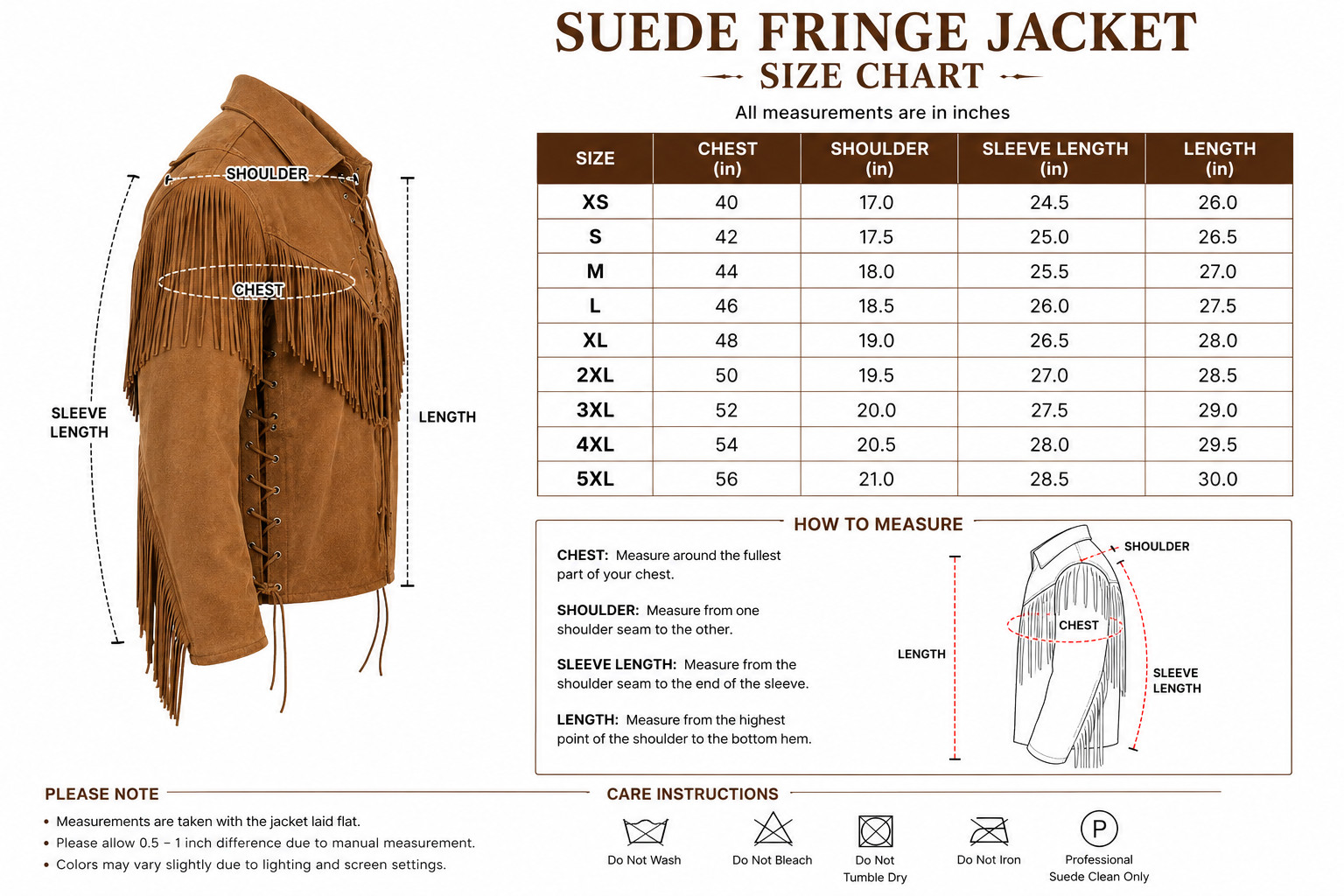Genuine Leather Fringe Jacket Brown Western Style Handmade Cowboy Coat