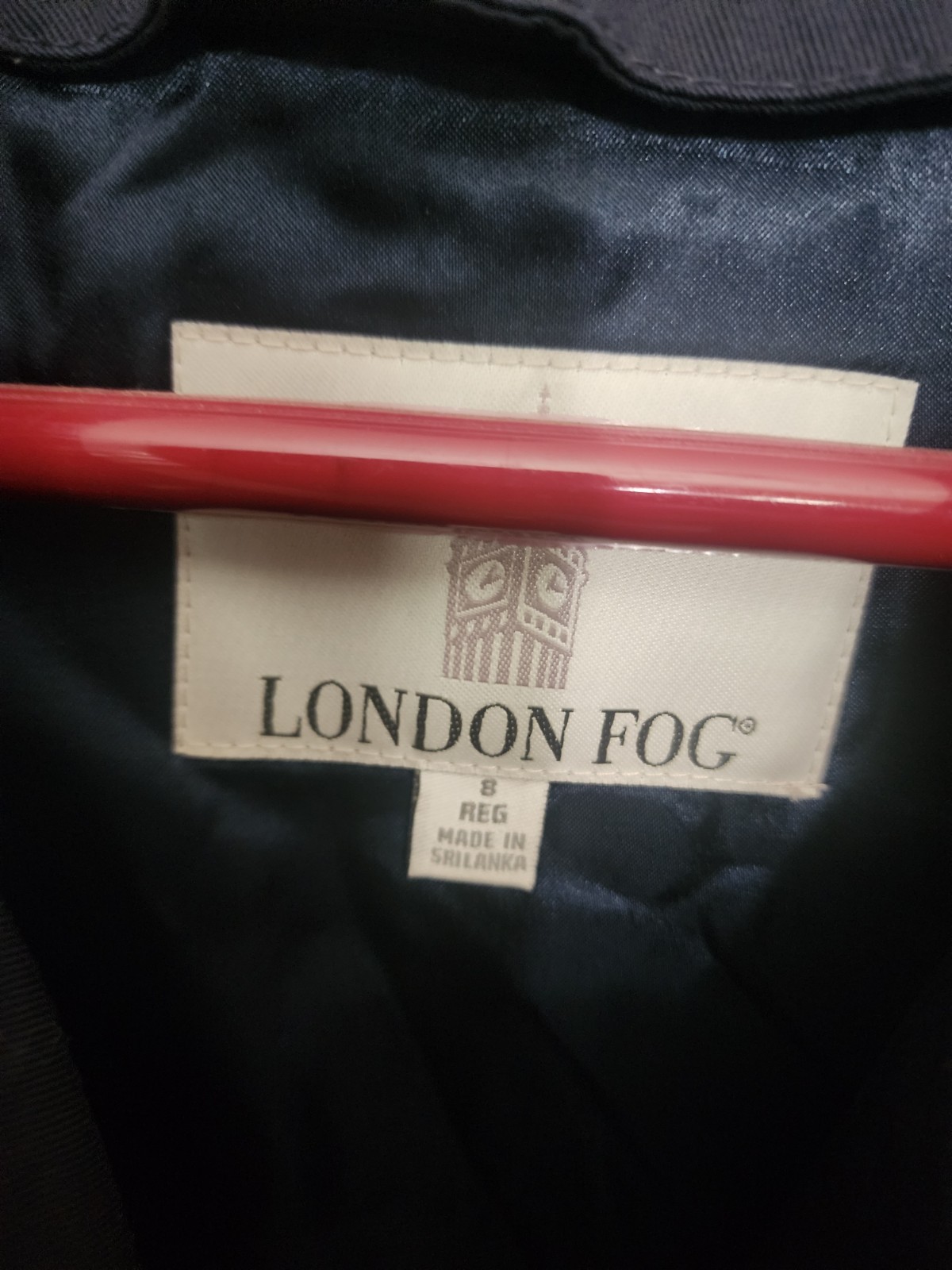 Vintage London Fog Women Size 8 Navy Trench Coat Rain Coat Removal Lining Belt