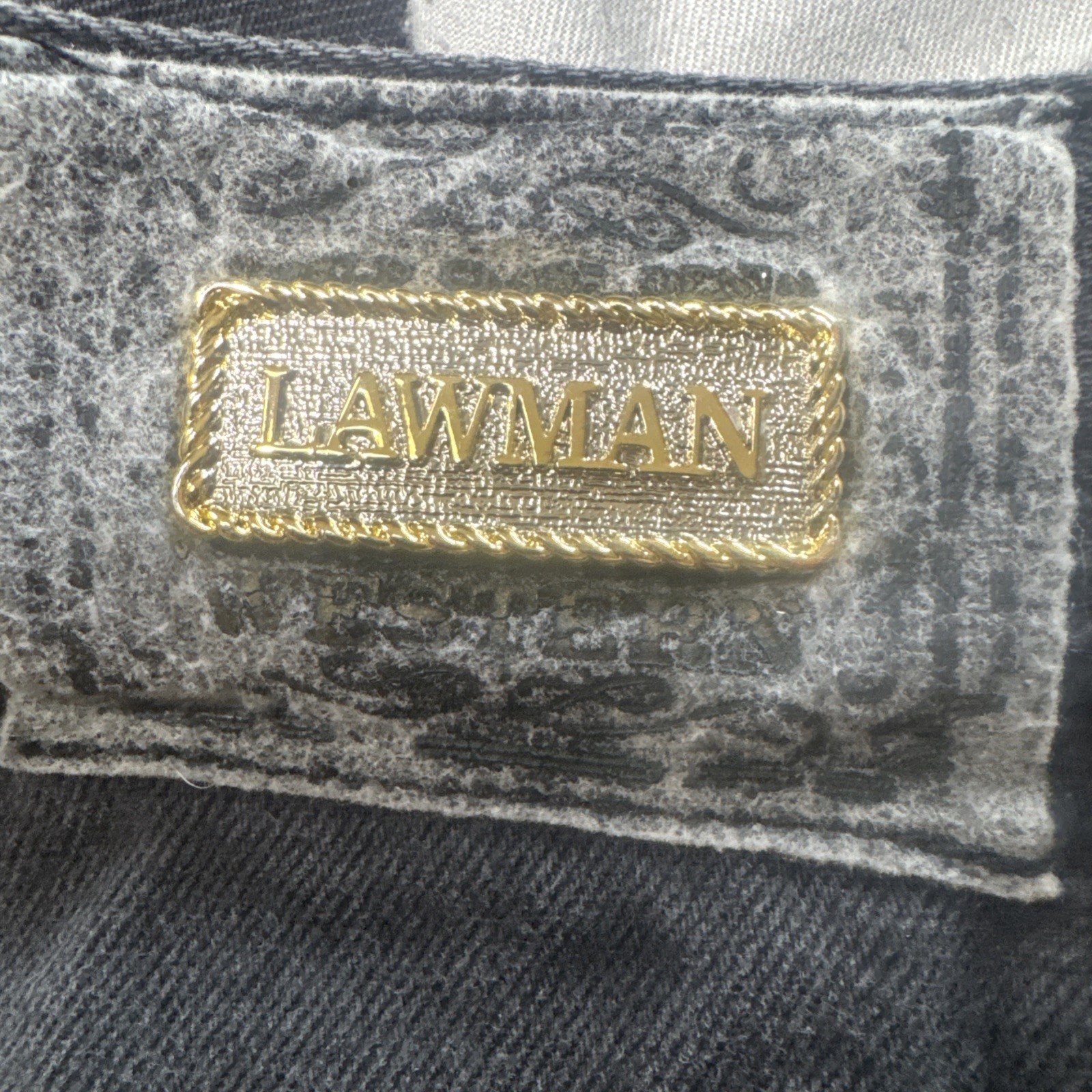 Vtg Lawman World Class Superior Fit High Waised Western Jeans Size 24×34 Black