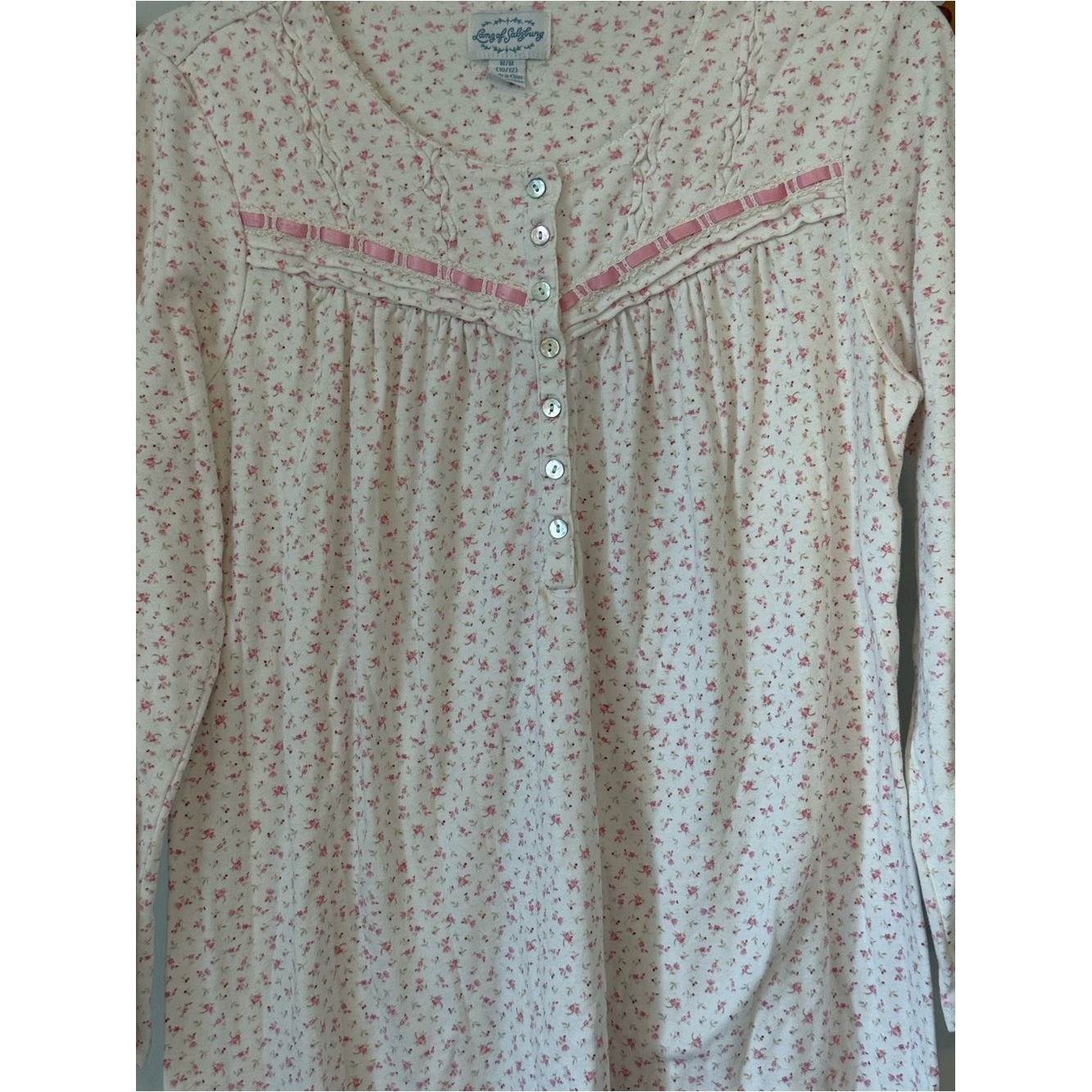 Lanz Of Salzburg Vintage Floral Nightgown Nigh Dress M cottagecore