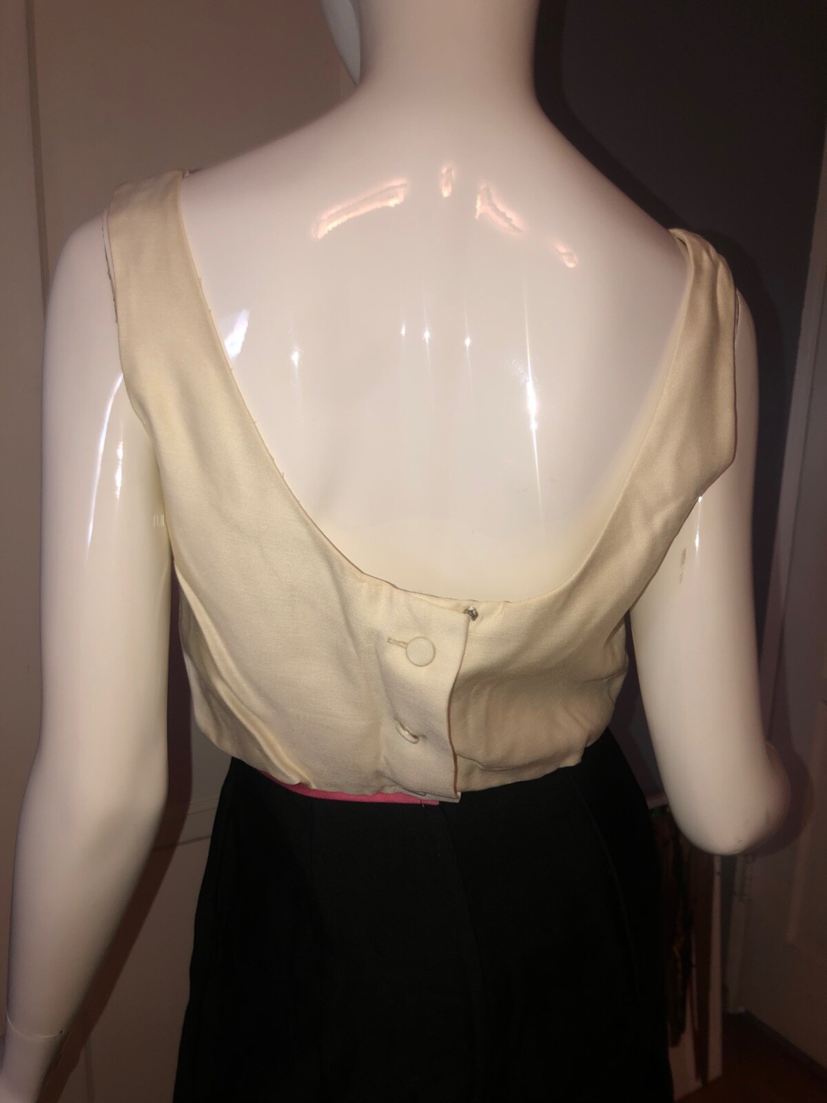 Vtg 50s 60s JANE STEVENS Dress 11 Mod COLOR Block CAREER PINUP Cocktail SHEATH