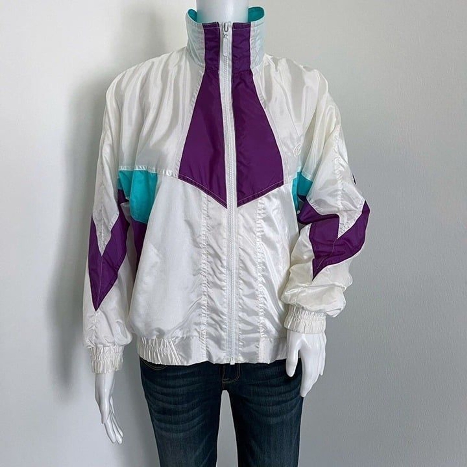 Vintage Puma Machts Mit Qualitat Women’s Windbreaker Jacket Size M White Purple
