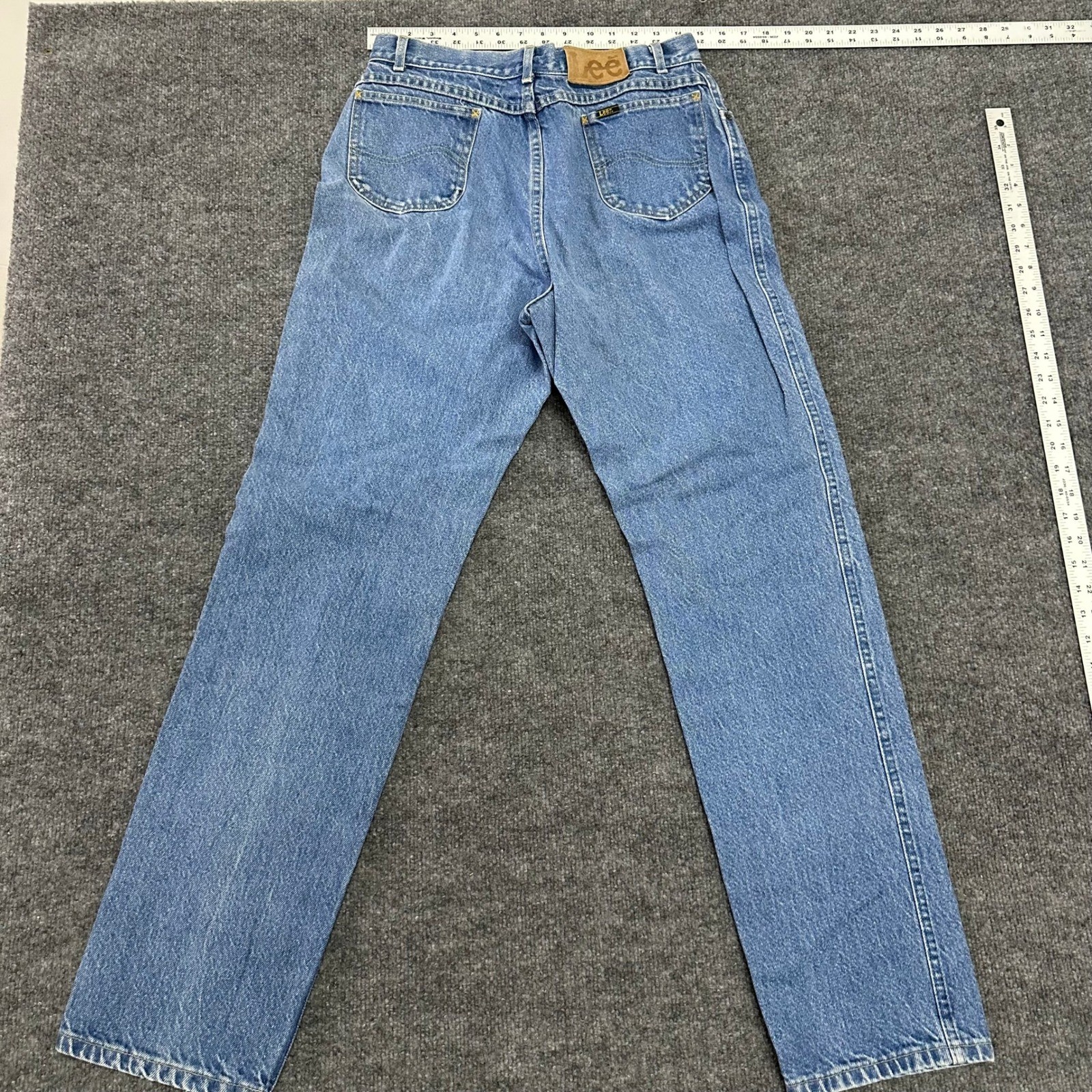 Lee Jeans Womens Size 32×34 Blue High Rise Straight Leg Denim Vintage