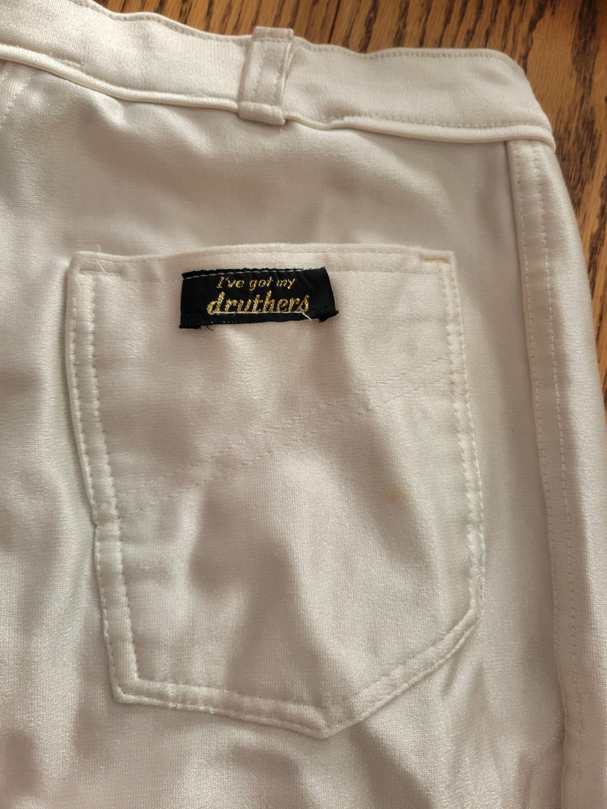 Vintage 1980s Glam Rock Shiny WHITE SPANDEX PANTS Unisex M Hair Metal Disco Punk