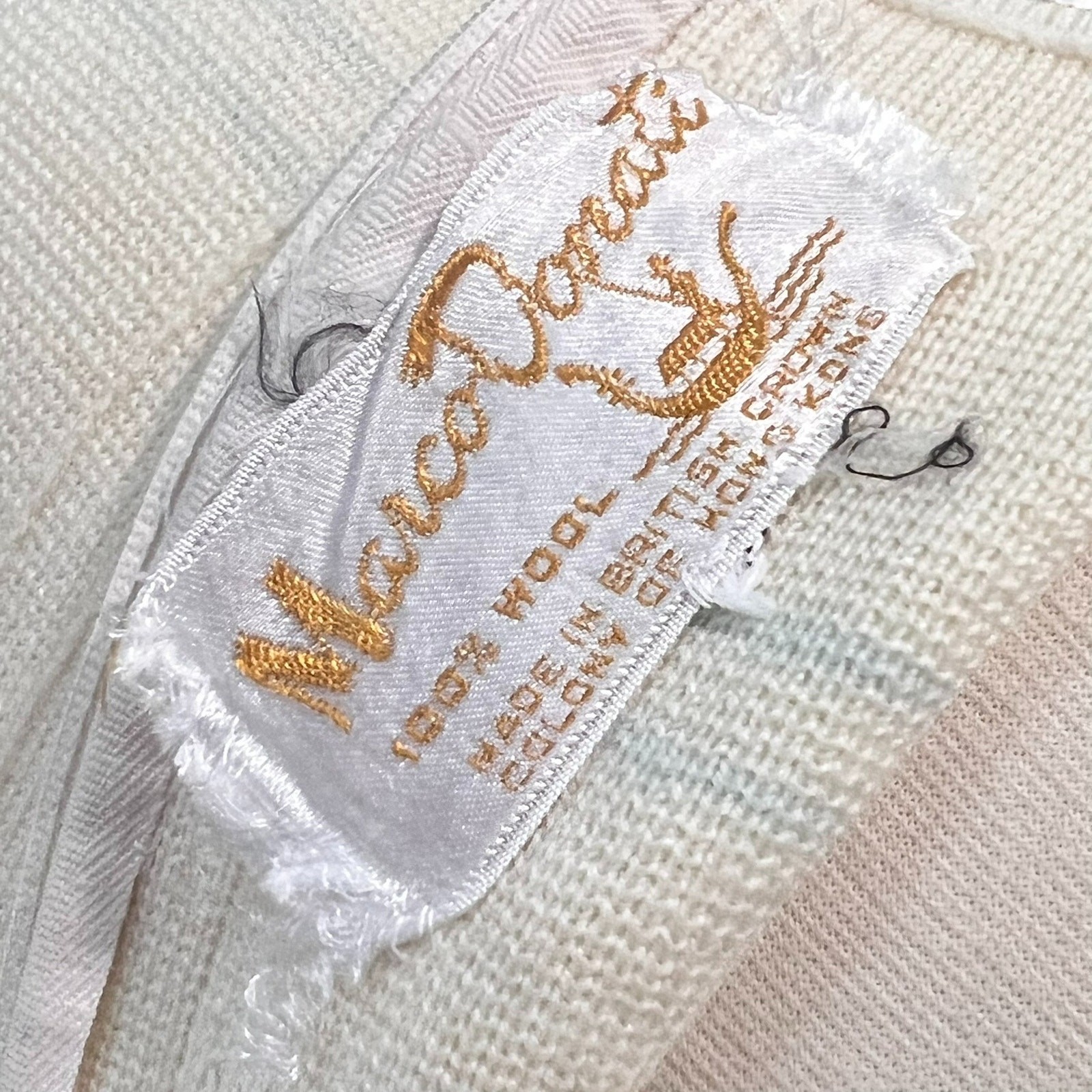 Vintage 60s Mod Ivory Wool Knit Tunic Marco Donati Hong Kong MCM Sz S
