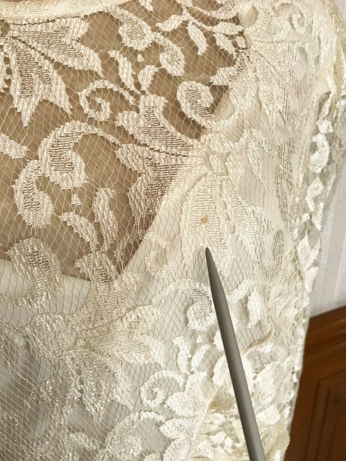 Vintage A La Carte California Lace Formal Party Dress Gown Ivory Sz 11/12 USA