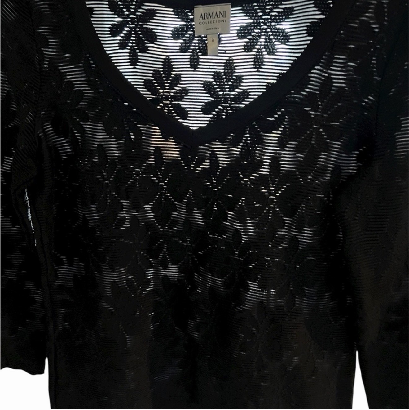 Vintage Armani Collezioni Italy Lace Top Women’s Size 8 Romantic Edgy Party Glam